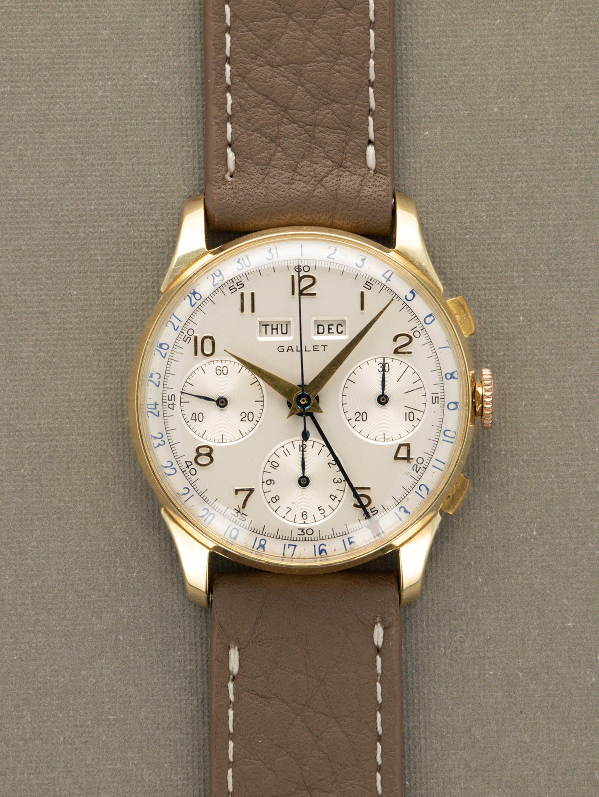 Gallet MultiChron Triple Calendar Chronograph - Silver Dial