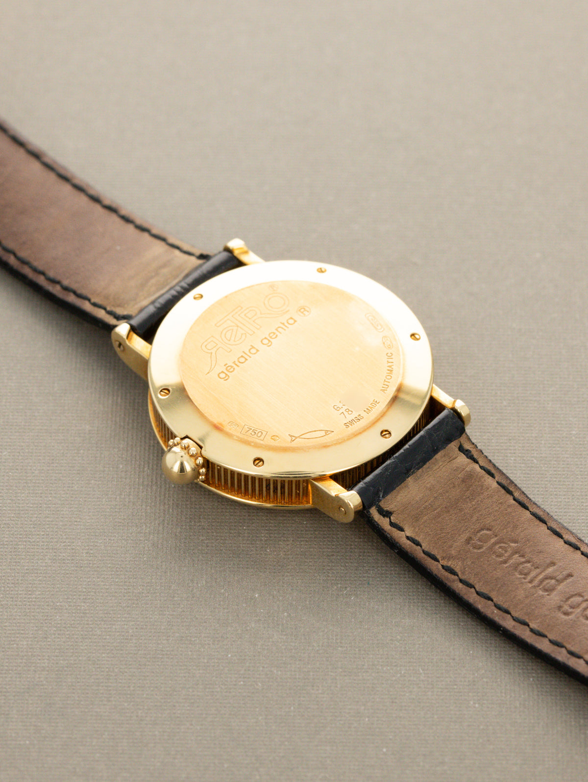 Gérald Genta BiRetro Jump Hour Ref. G.3734 - 'White 'Guilloche' MOP Dial Unpolished w/ Booklet