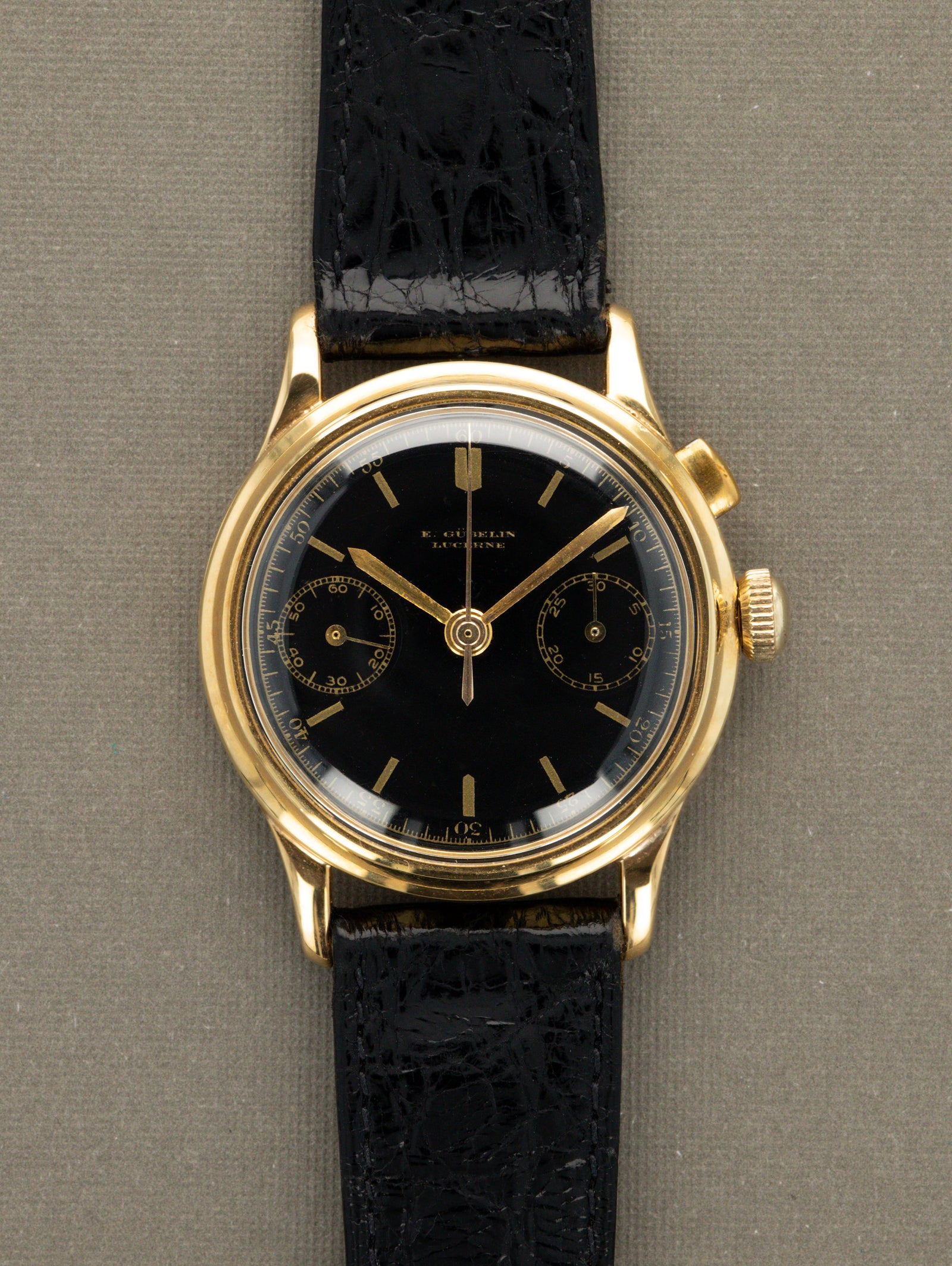 Gübelin Monopusher Chronograph 18K - Gloss Black Dial