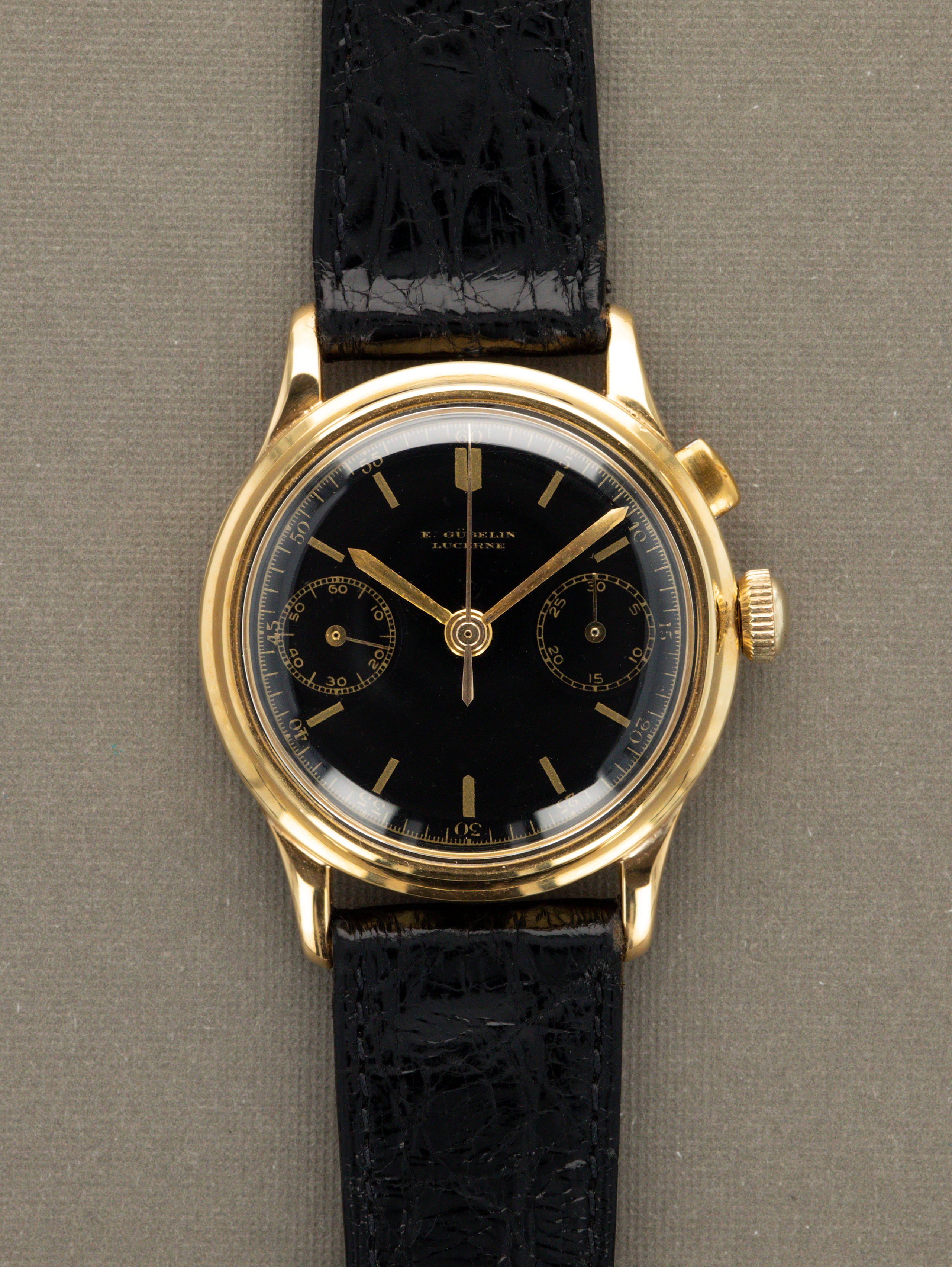 Gübelin Monopusher Chronograph 18K - Gloss Black Dial