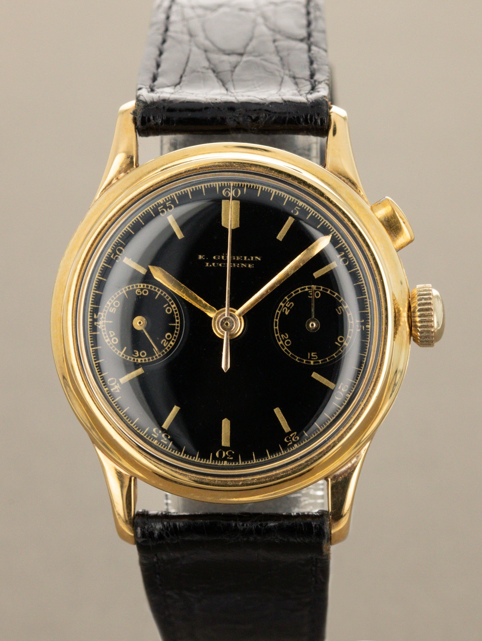 Gübelin Monopusher Chronograph 18K - Gloss Black Dial