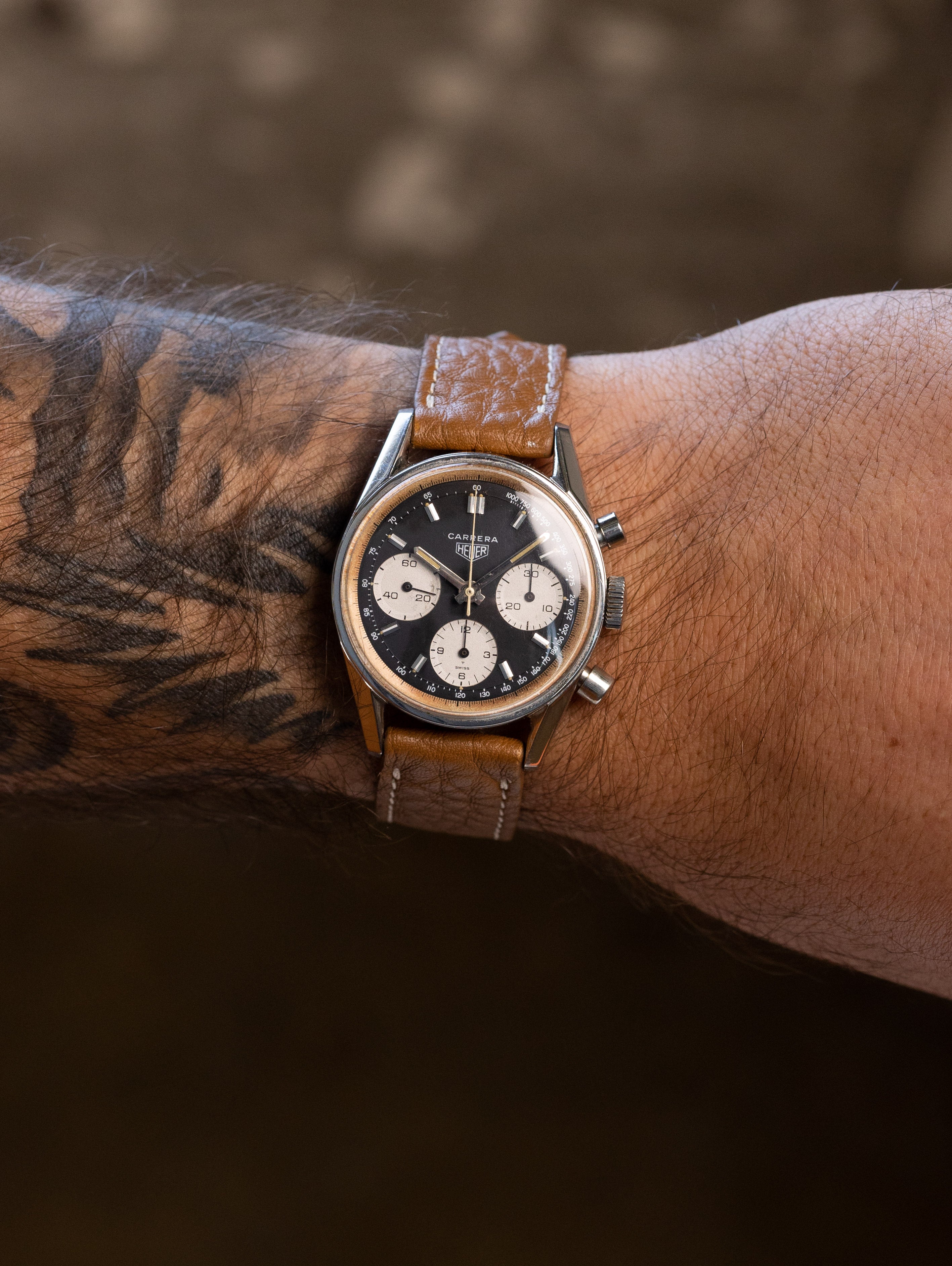 Heuer Carrera Ref. 2447 NST 'Second Execution' - 'Reverse Panda' Dial