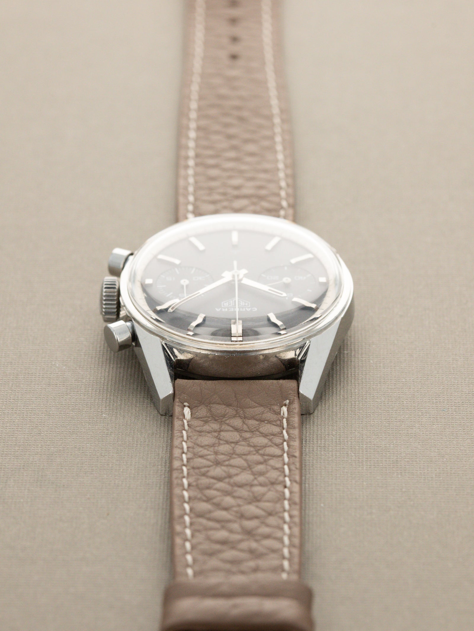 Heuer Carrera Ref. 3647N - Matte Black Dial Unpolished