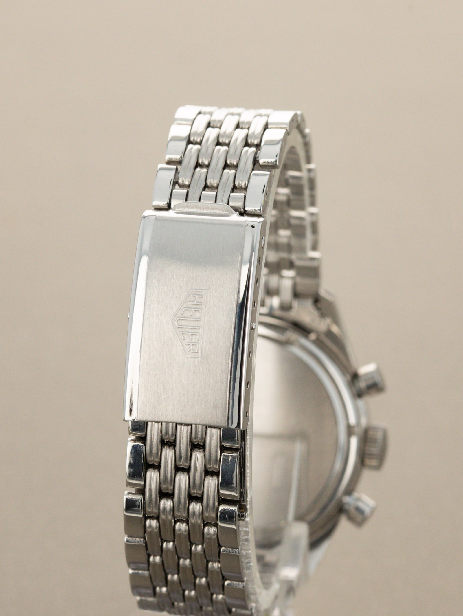 Heuer Carrera Ref. 3647T - Sunburst Silver 'Red Tachy' Dial Unpolished w/ Box & Papers