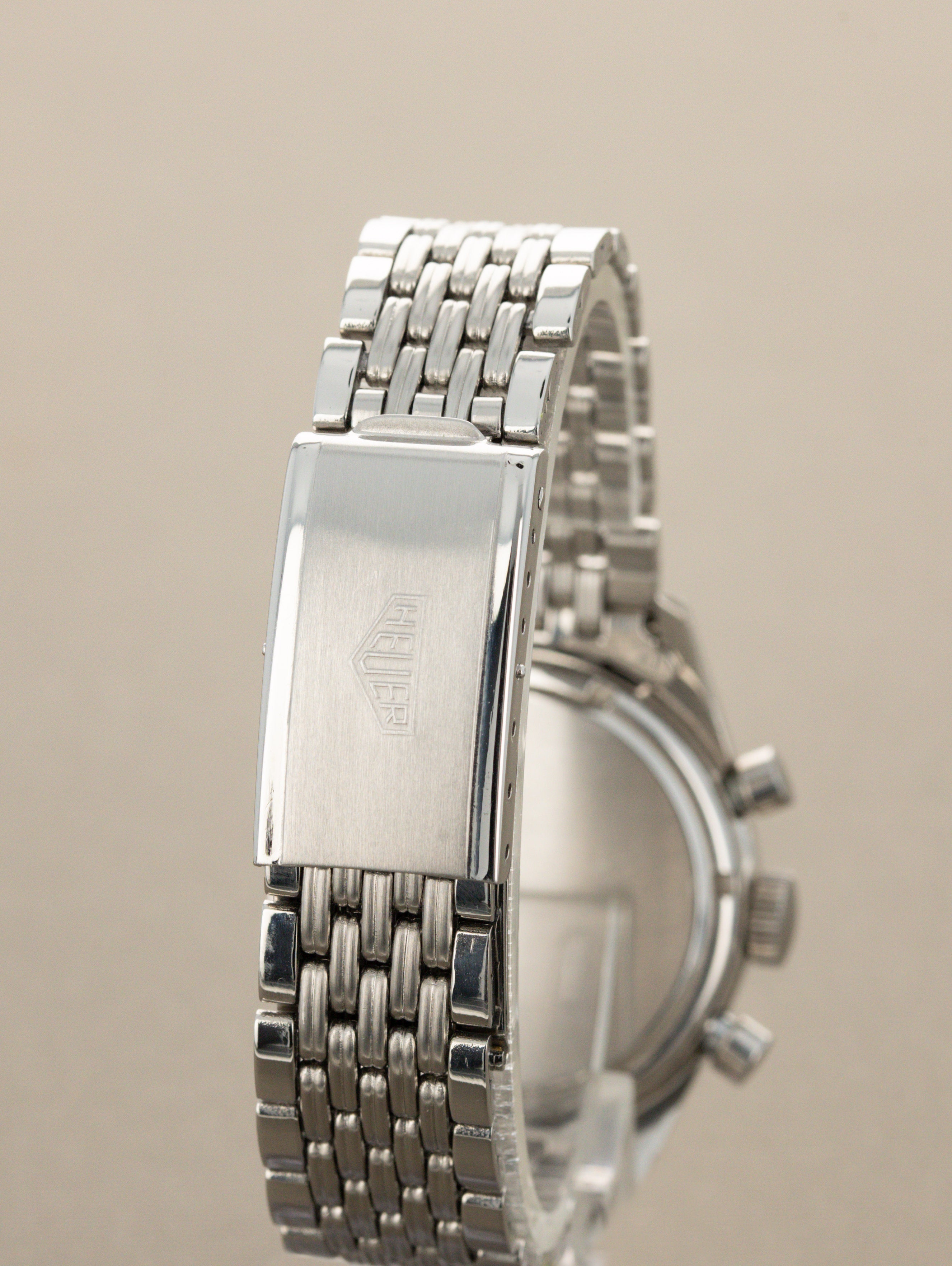 Heuer Carrera Ref. 3647T - Sunburst Silver 'Red Tachy' Dial Unpolished w/ Box & Papers