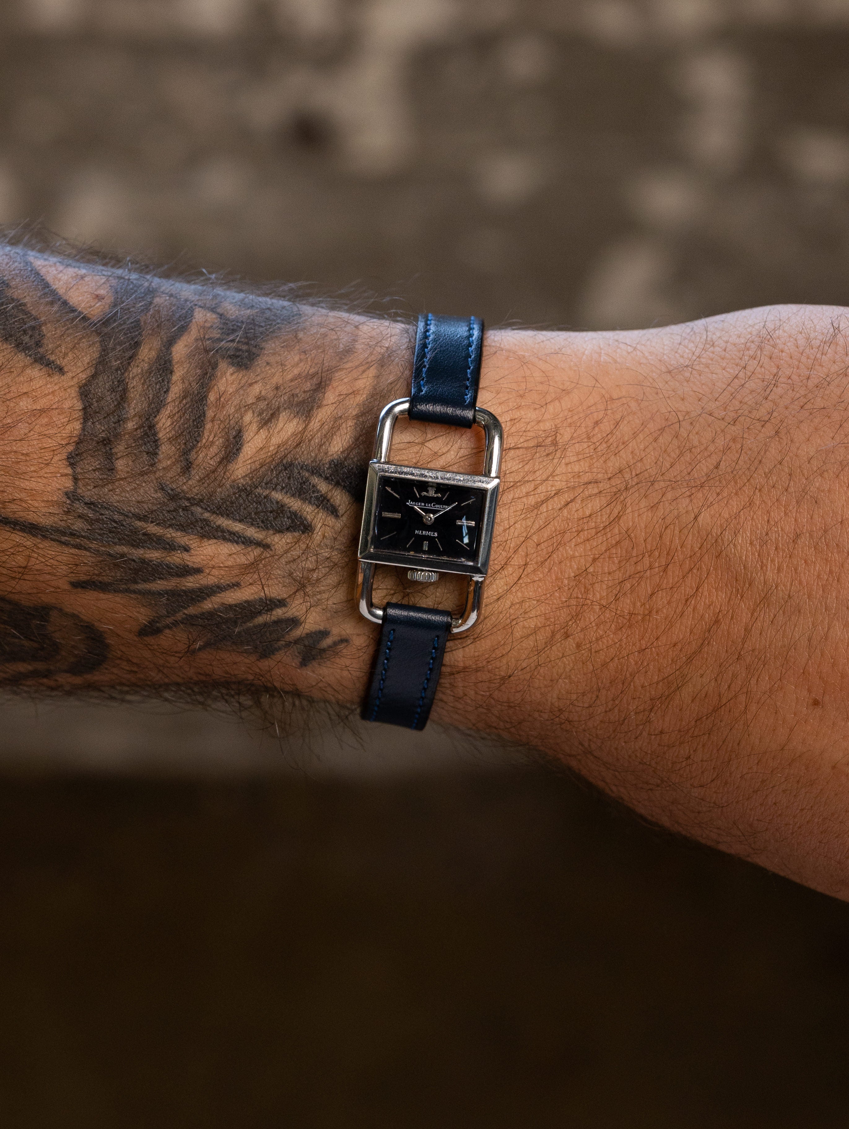 Jaeger-LeCoultre Etrier Ref. 1670.42 - Gloss Black Dial 'Hermès' Retailed