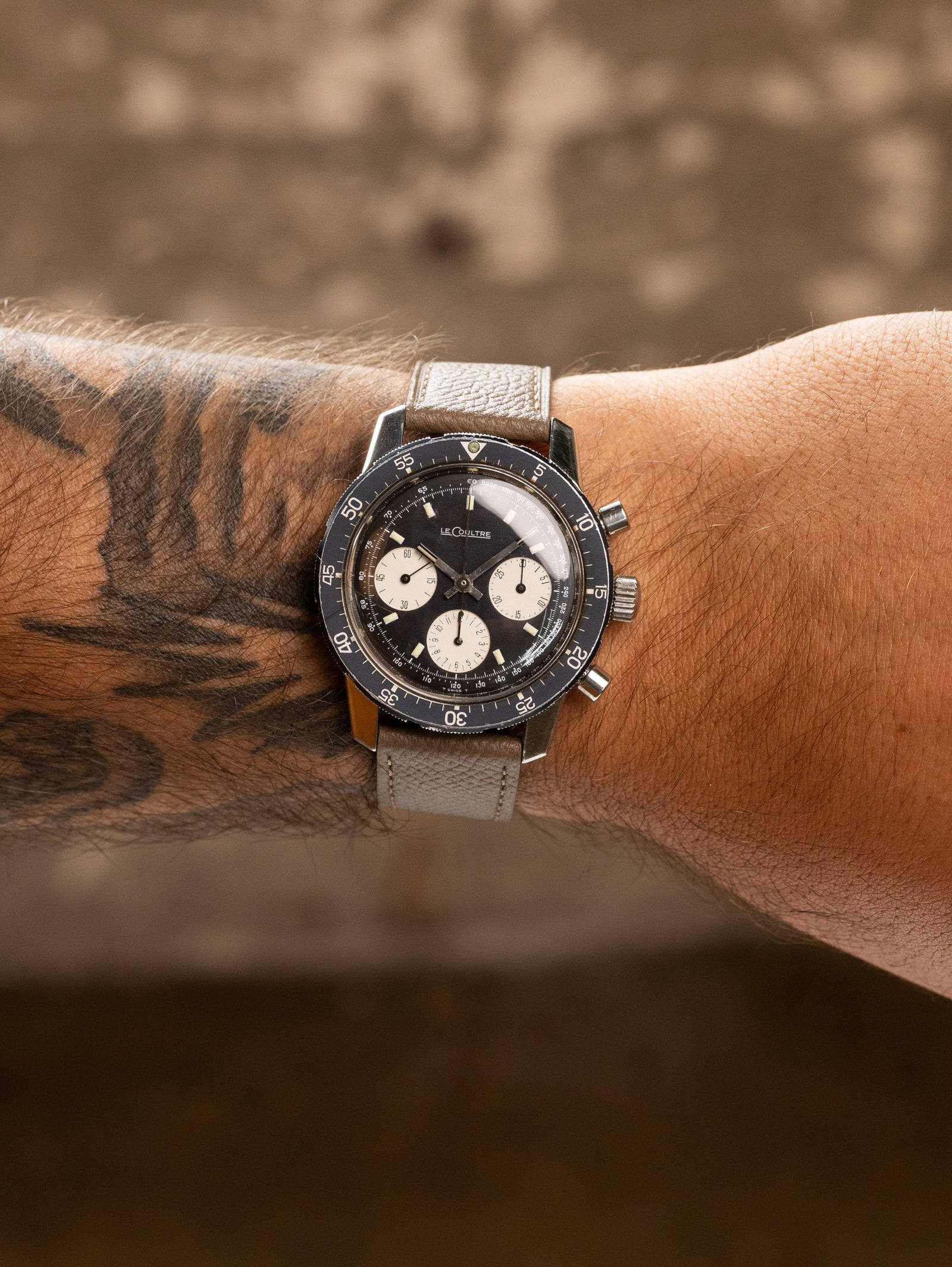 Jaeger-LeCoultre Shark/Vogue Ref. E.2643 - Matte Black 'Reverse-Panda' Dial