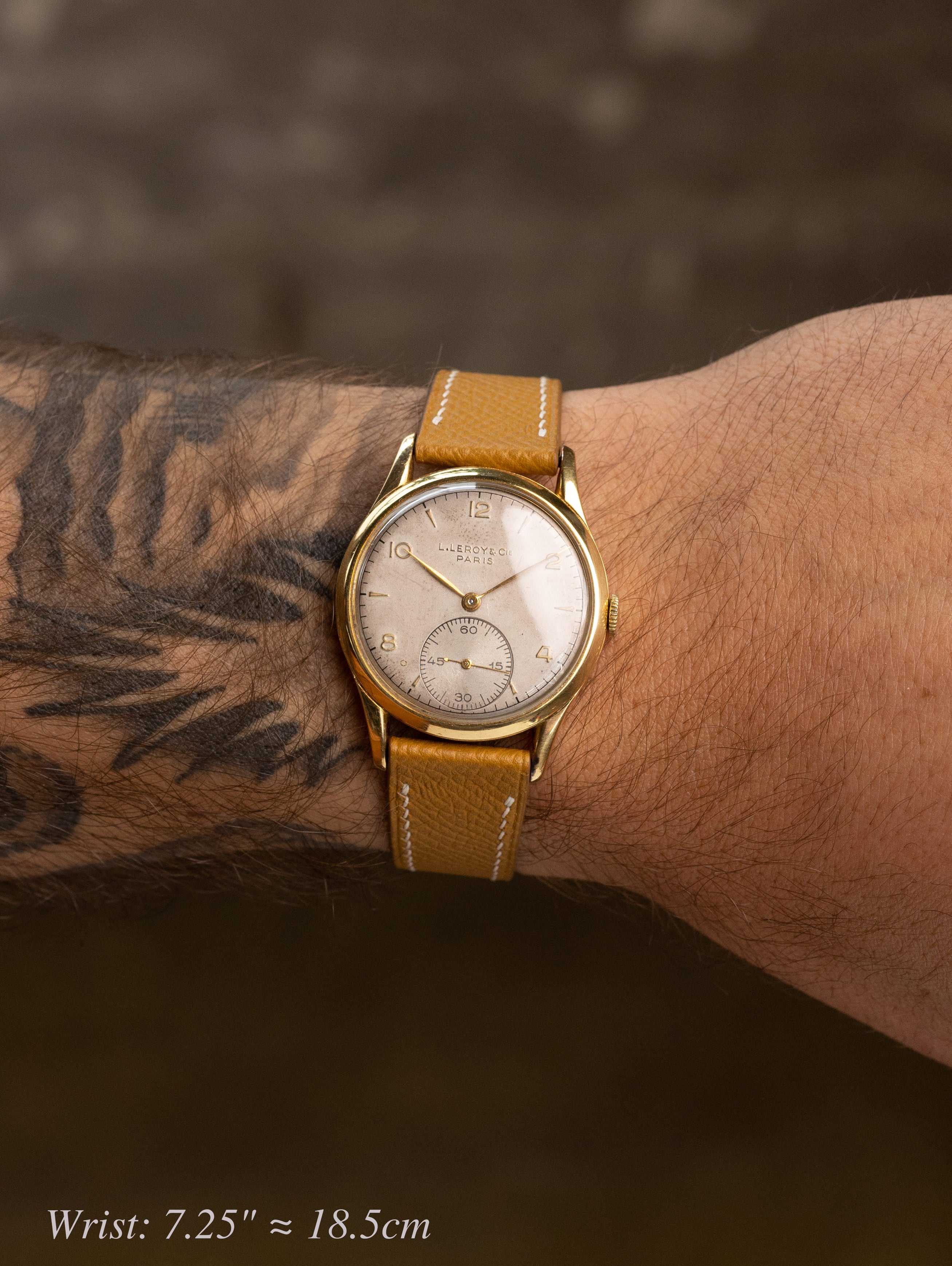 L. Leroy & Cie Yellow Gold Dress Watch - Peseux 260 Movement