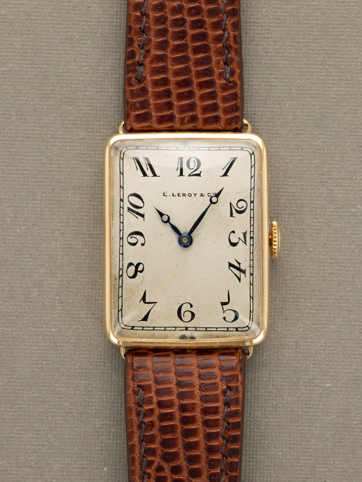 L. Leroy & Cie Rectangular Dress Watch - Satin Silver 'Breguet' Dial w/ Box & Receipt