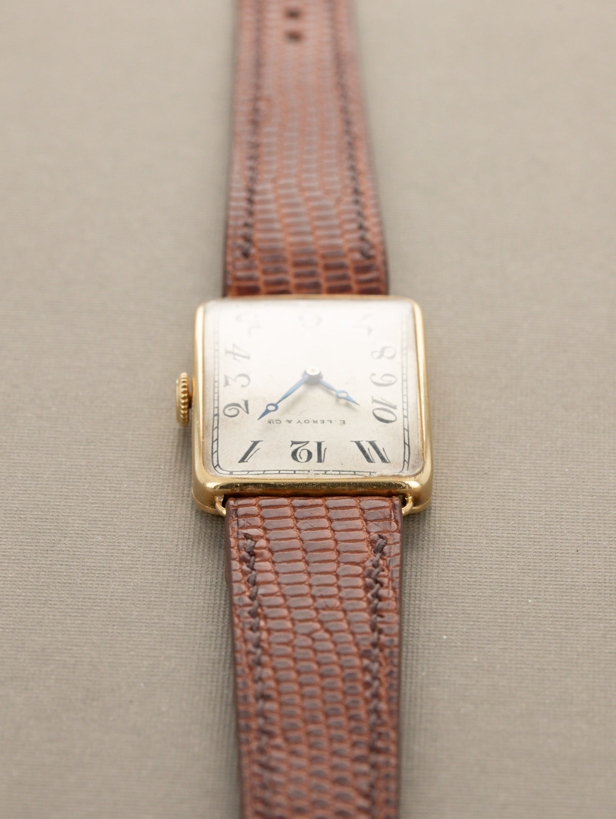 L. Leroy & Cie Rectangular Dress Watch - Satin Silver 'Breguet' Dial w/ Box & Receipt