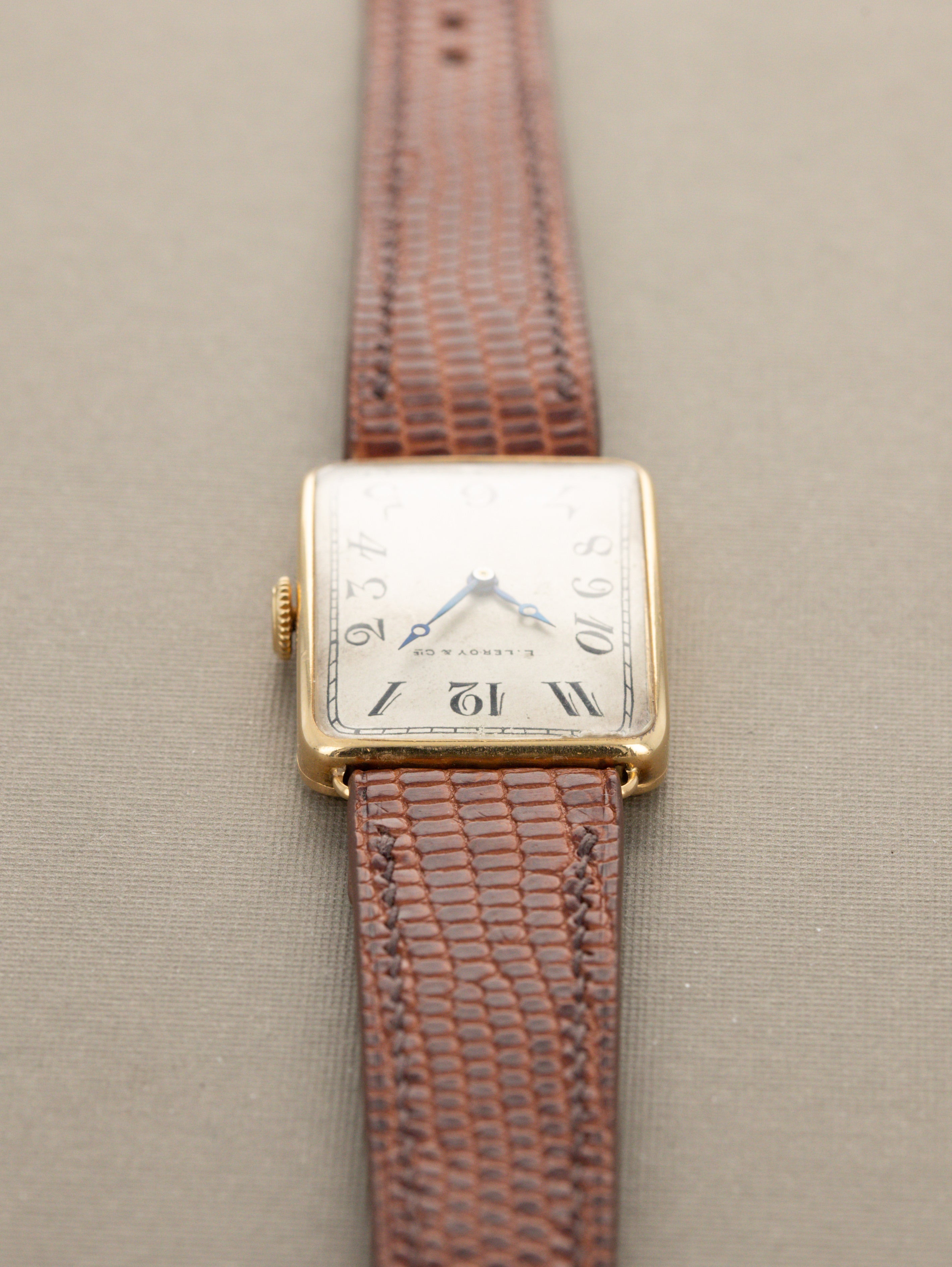 L. Leroy & Cie Rectangular Dress Watch - Satin Silver 'Breguet' Dial w/ Box & Receipt