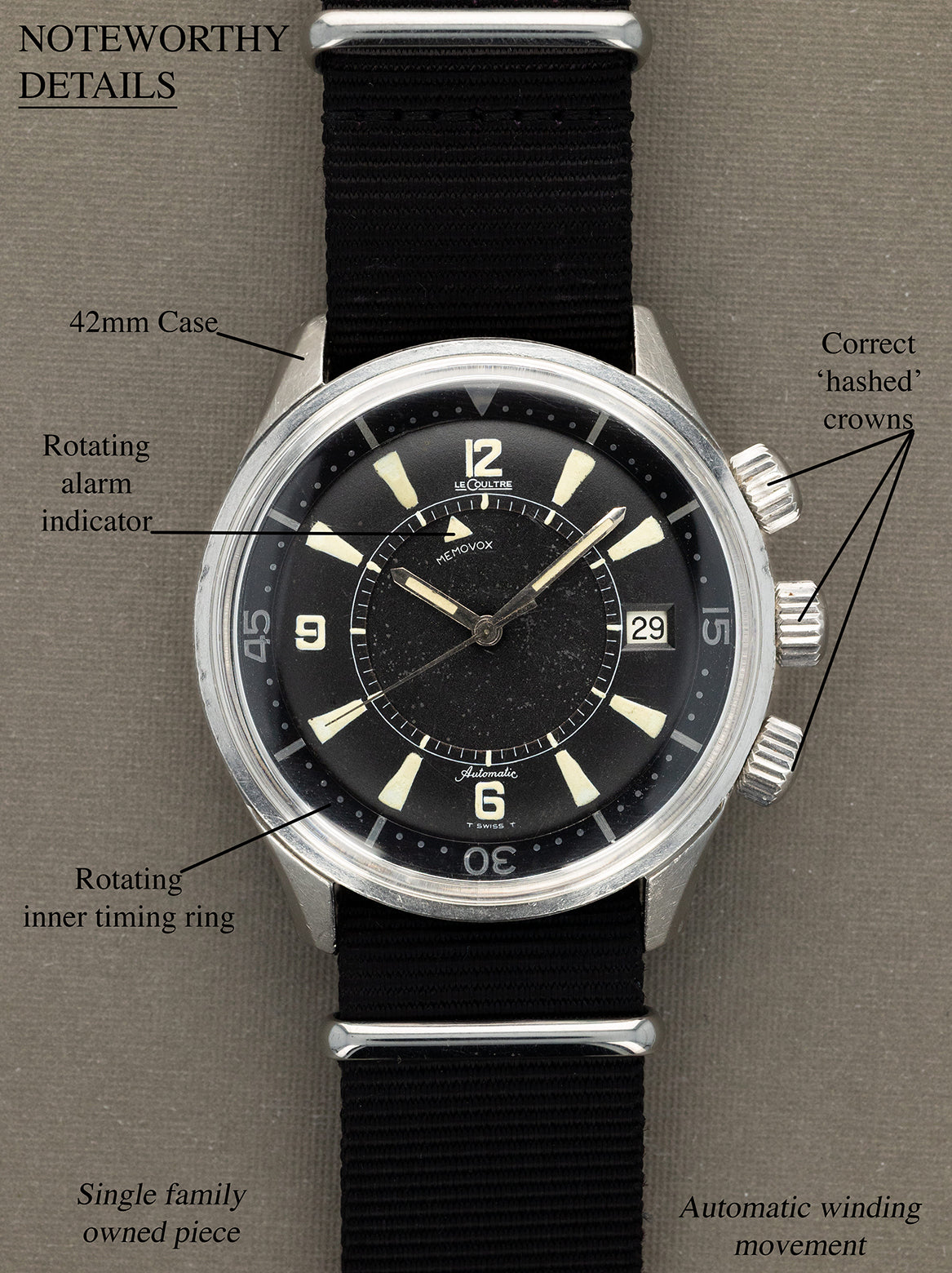 Jaeger-LeCoultre Polaris Memovox Ref. E859 - Single Family Owned