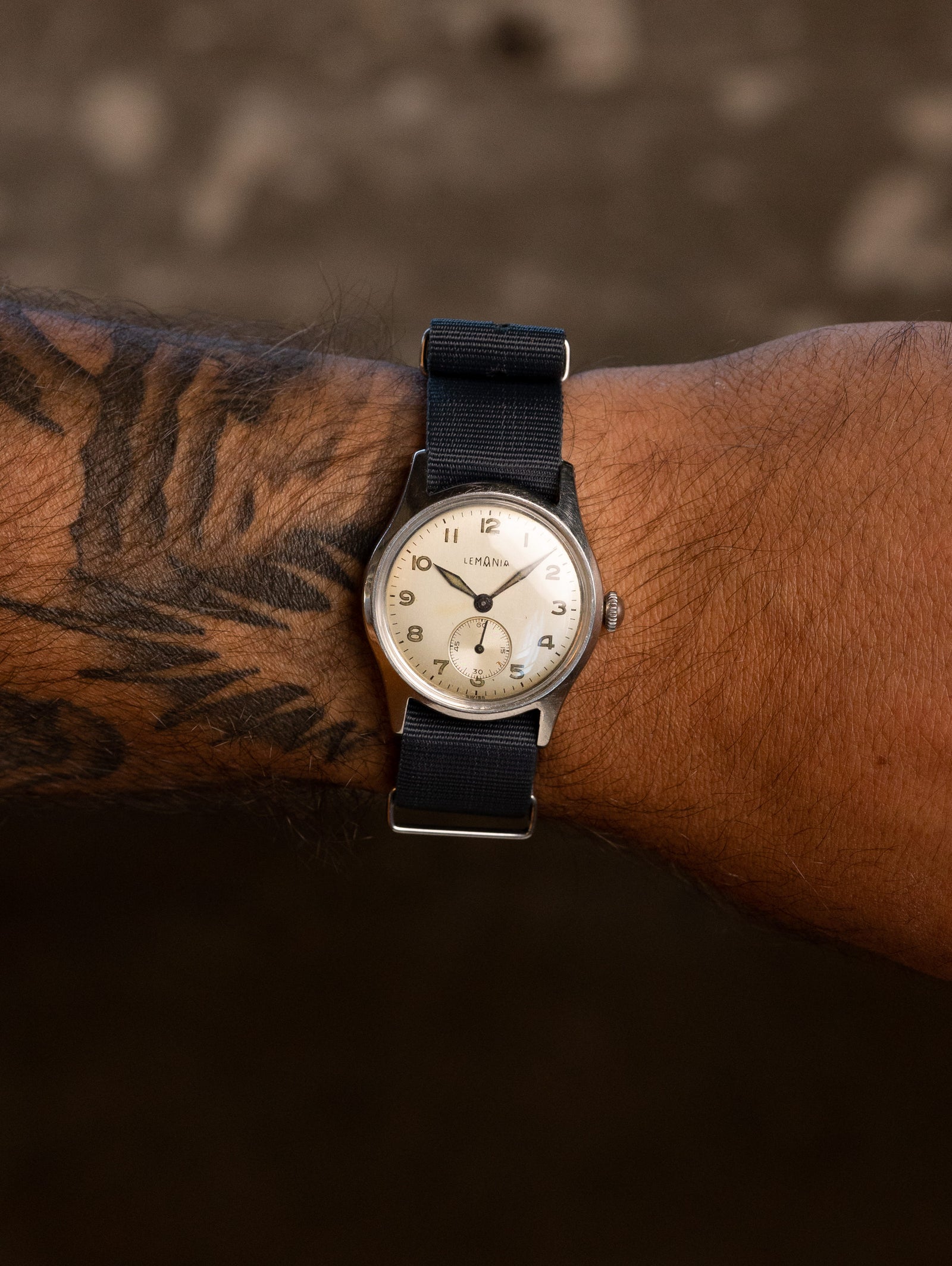 Lemania Field Watch Ref. 203-4 - 'Brushed' Silver Dial