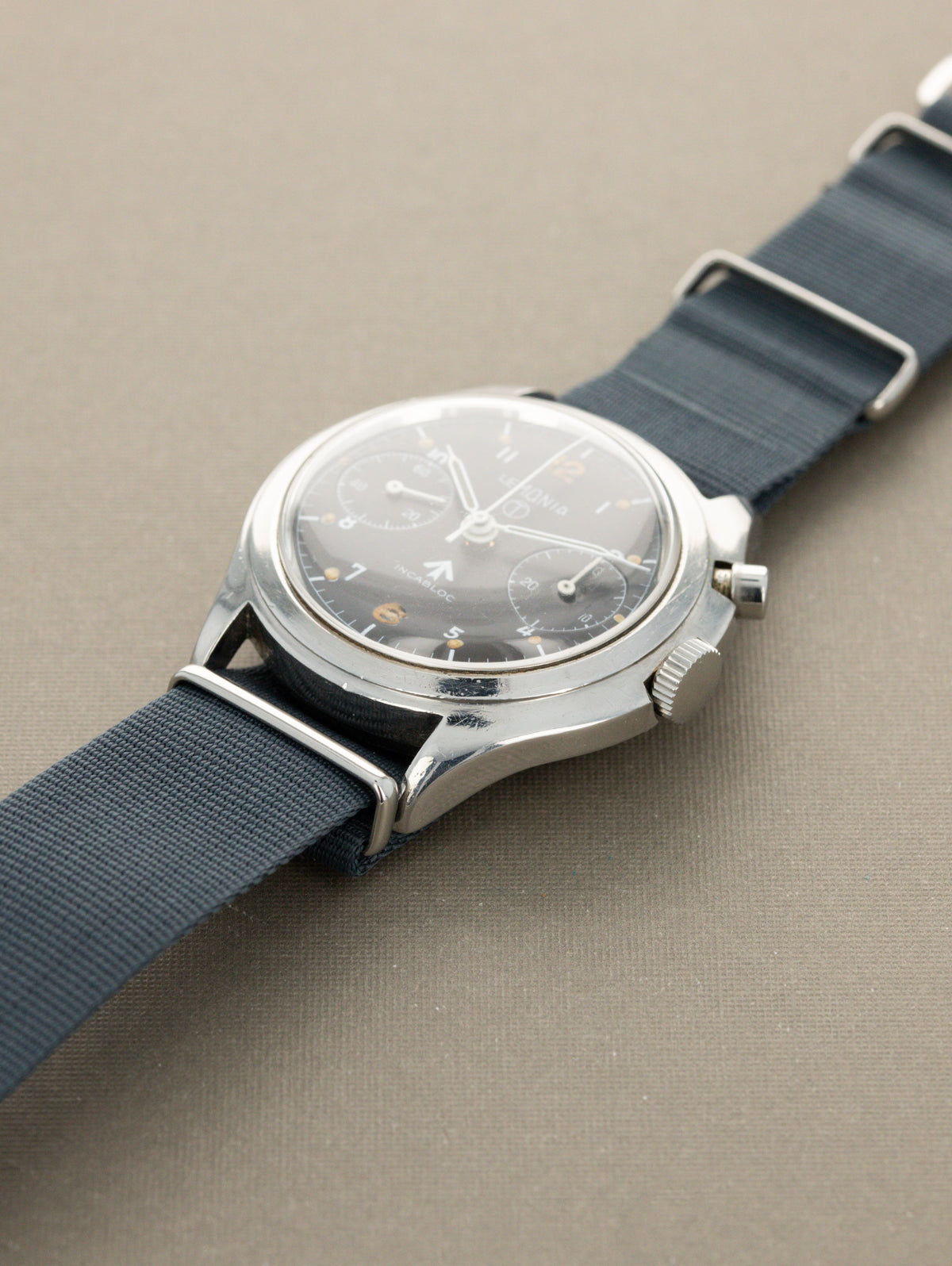 Lemania Monopusher Chronograph 'RAF' Ref. 6BB/924-3306 - Satin Black 'Broad Arrow' Dial