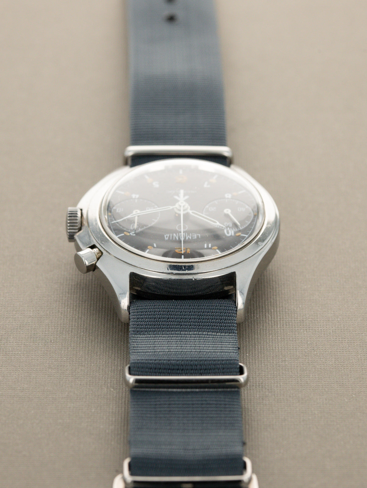 Lemania Monopusher Chronograph 'RAF' Ref. 6BB/924-3306 - Satin Black 'Broad Arrow' Dial