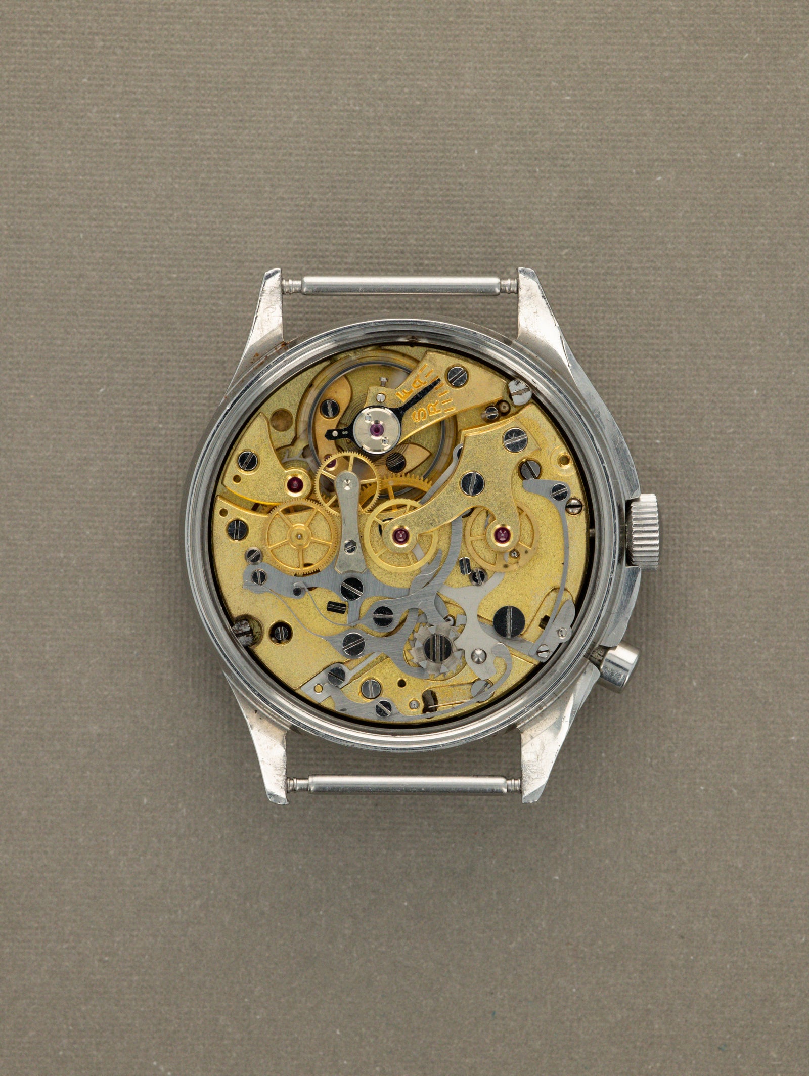 Lemania Monopusher Chronograph Ref. 0552/924-3306 - Gloss White Non-Luminous Dial