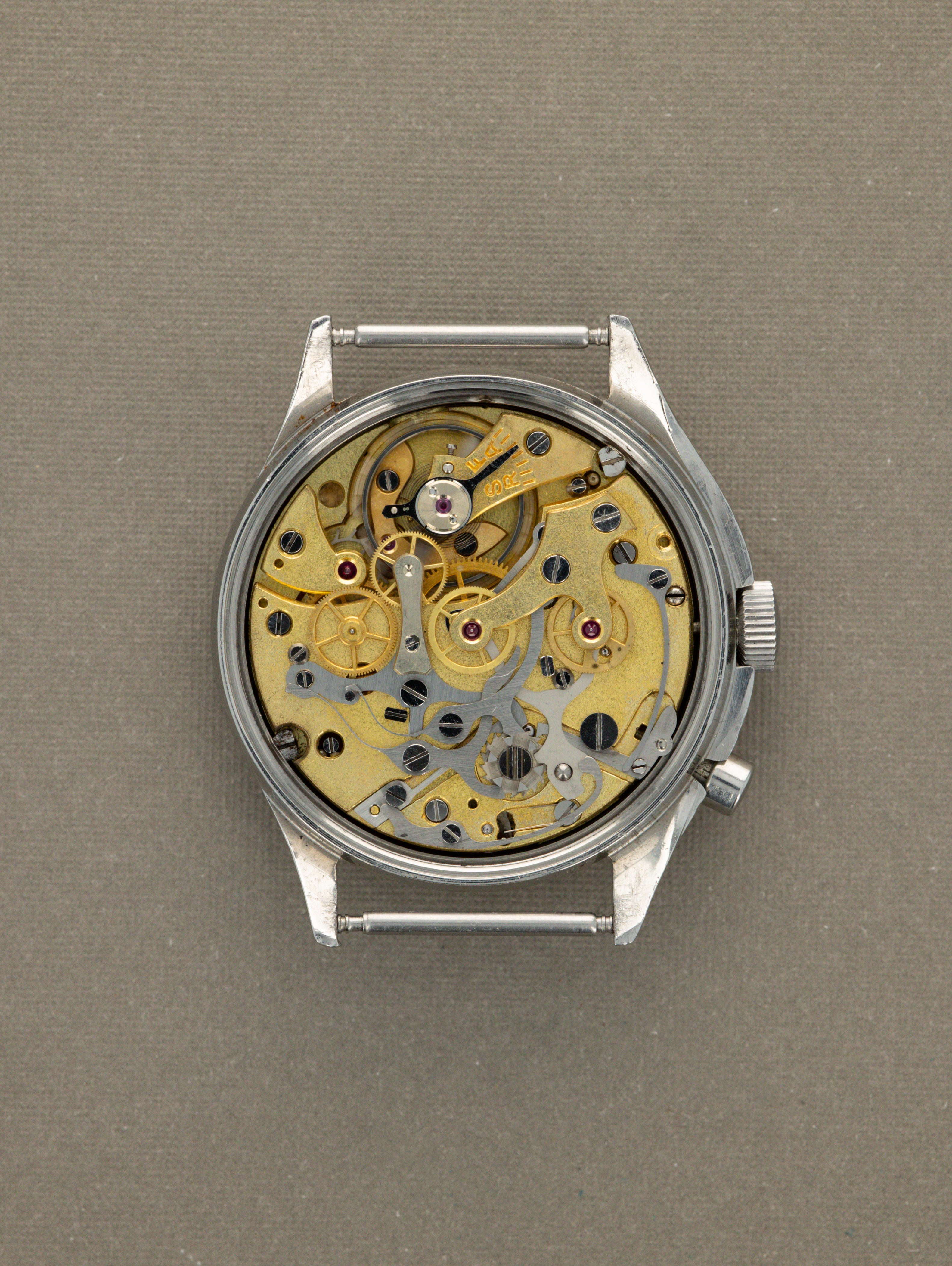 Lemania Monopusher Chronograph Ref. 0552/924-3306 - Gloss White Non-Luminous Dial w/ Moisture Indicator