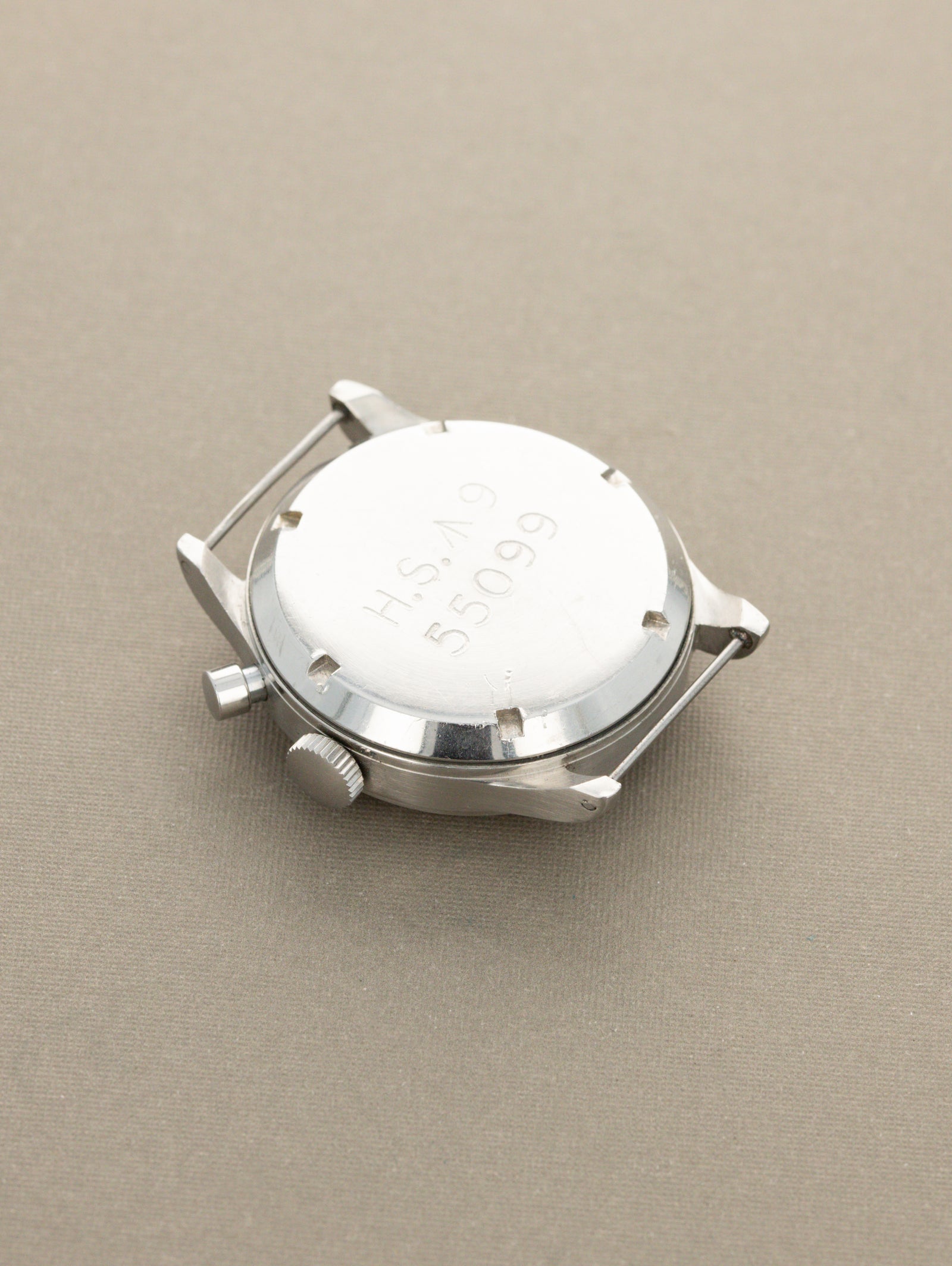 Lemania H.S.9 Monopusher Chronograph - 'Brushed' Silver Dial British Military Issued