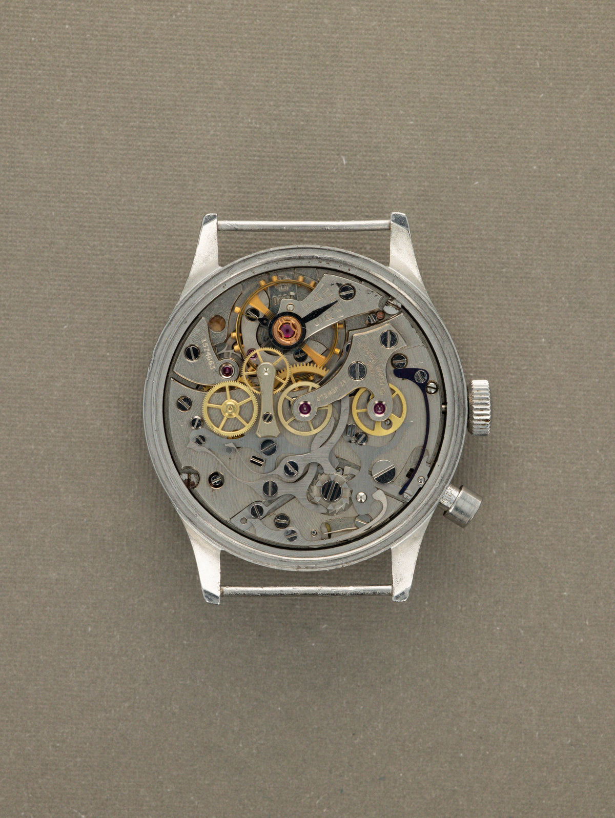Lemania Monopusher Chronograph Ref. 0552/924-3312 - 'Brushed' Silver Non-Luminous Dial British Military Issued
