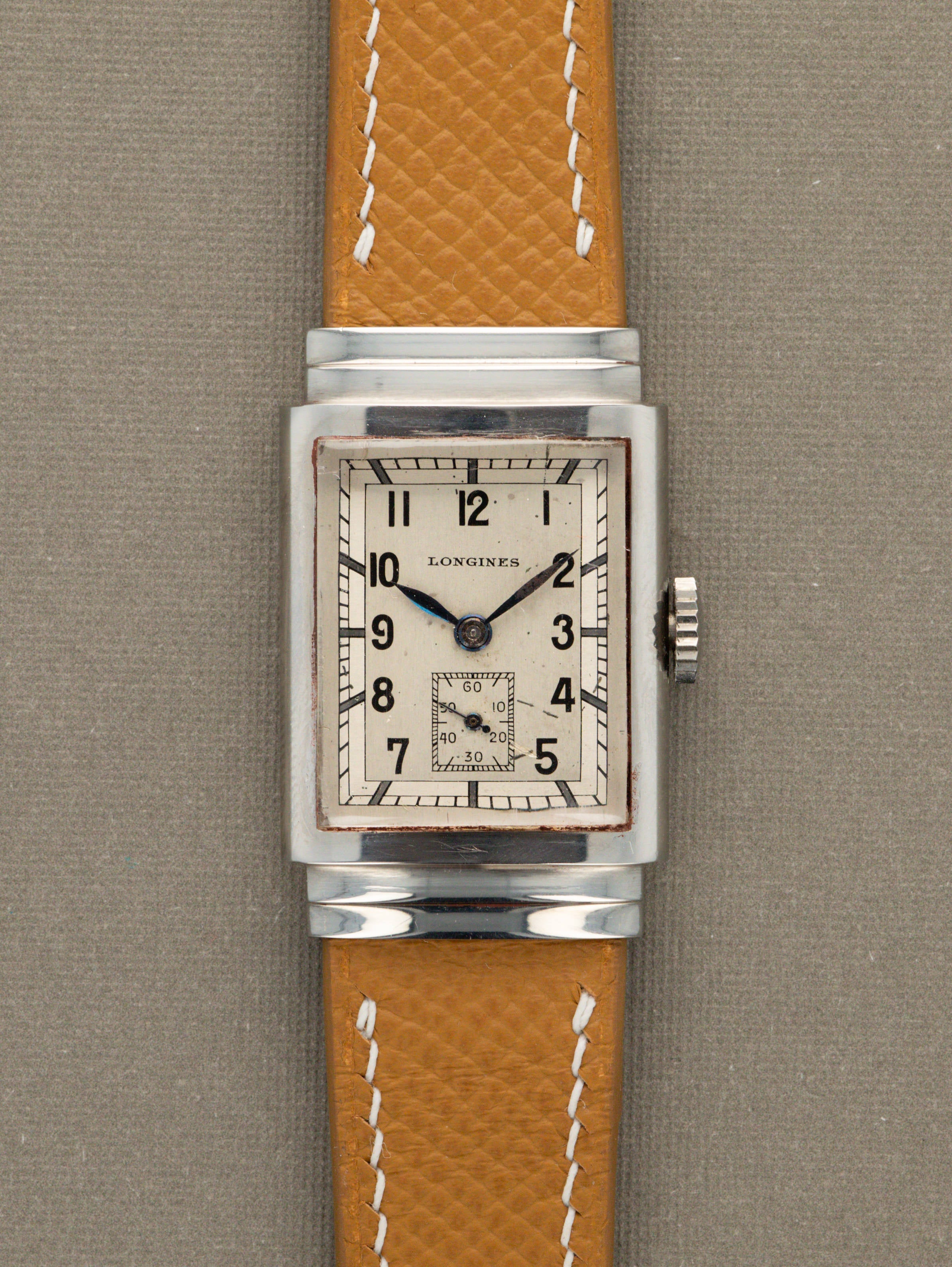 Longines 'Hooded Lug' Rectangular Dress Watch - Silver 'Art Deco' Dial LNOS w/ Tags