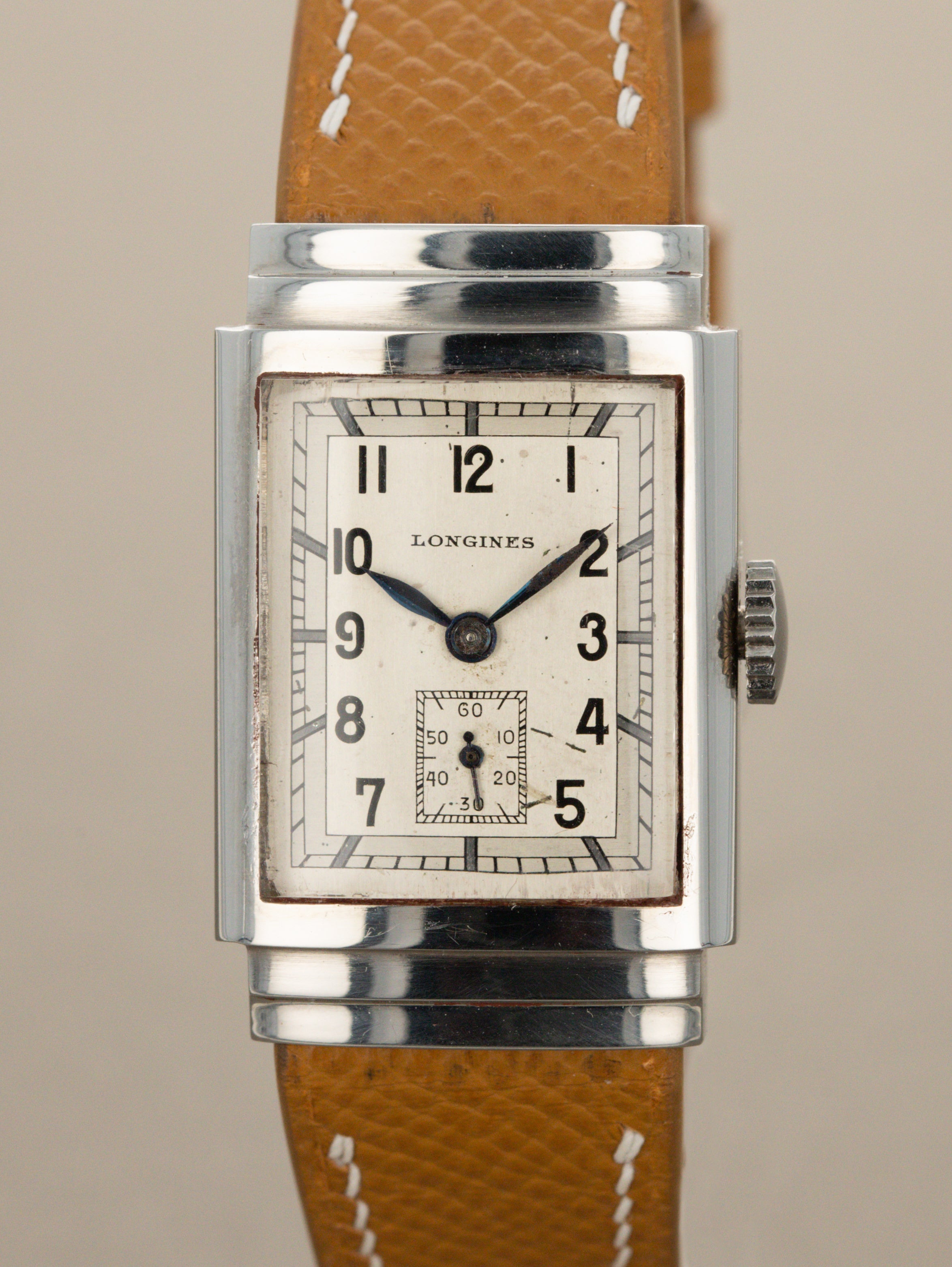 Longines 'Hooded Lug' Rectangular Dress Watch - Silver 'Art Deco' Dial LNOS w/ Tags