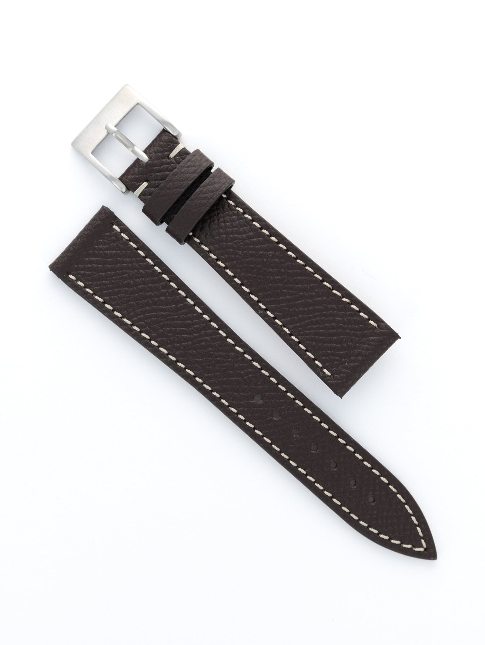 'Chocolate' Brown Molequin x Oliver and Clarke 'Grained' Watch Strap