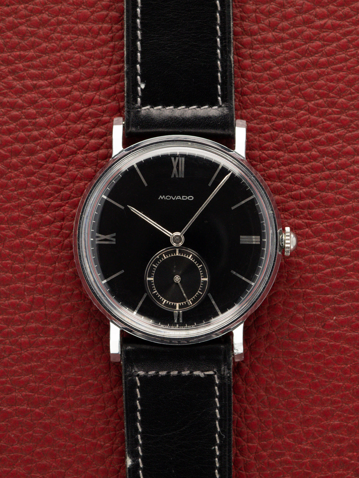 Movado 'Calatrava' Ref. 32786 - Gloss Black Dial Unpolished