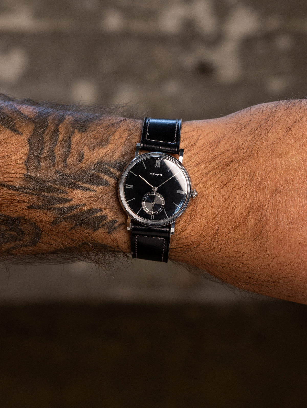 Movado 'Calatrava' Ref. 32786 - Gloss Black Dial Unpolished