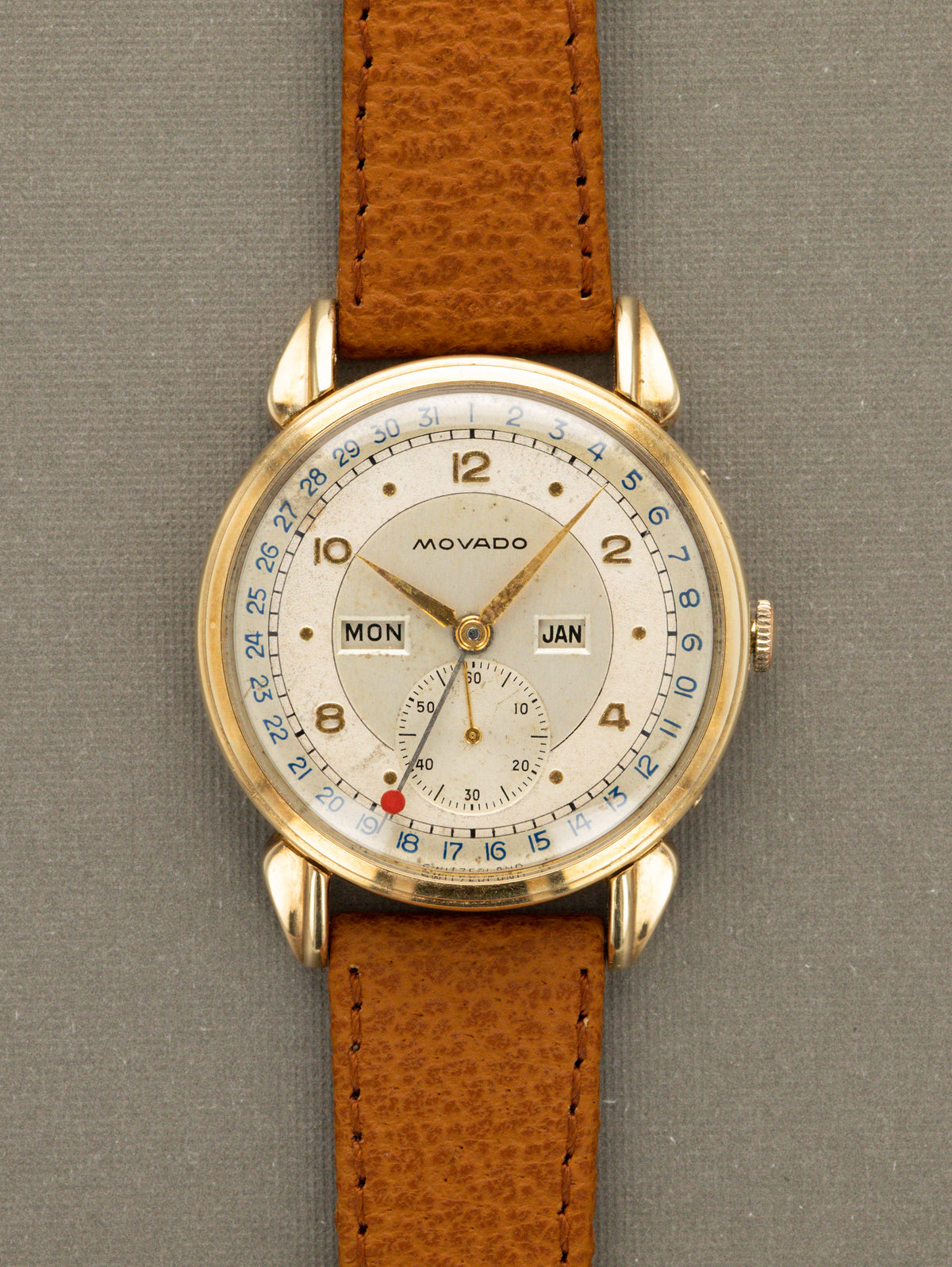 Movado Calendograf Ref. 44820 - Multi-Tone Silver Dial Unpolished