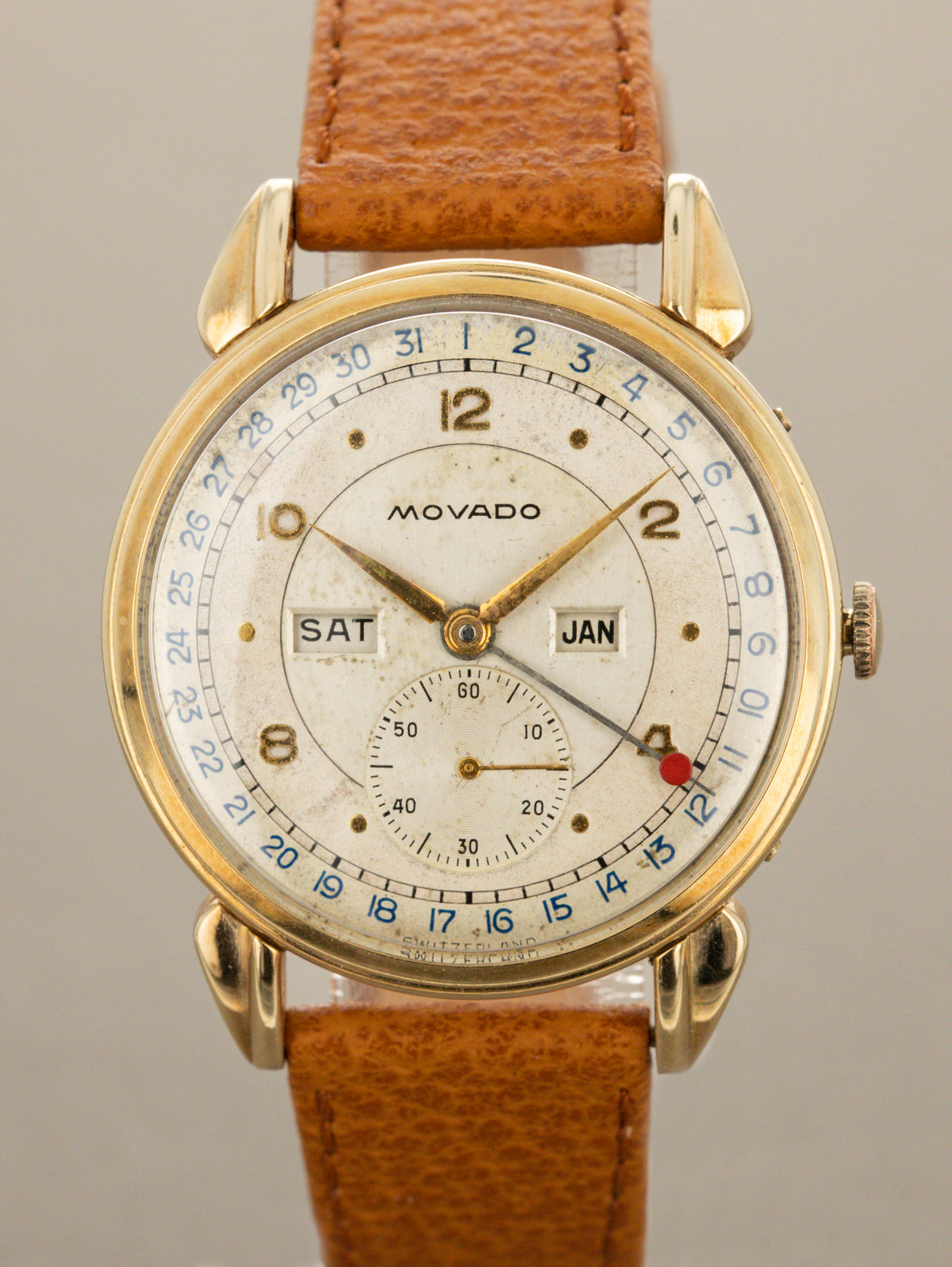 Movado Calendograf Ref. 44820 - Multi-Tone Silver Dial Unpolished