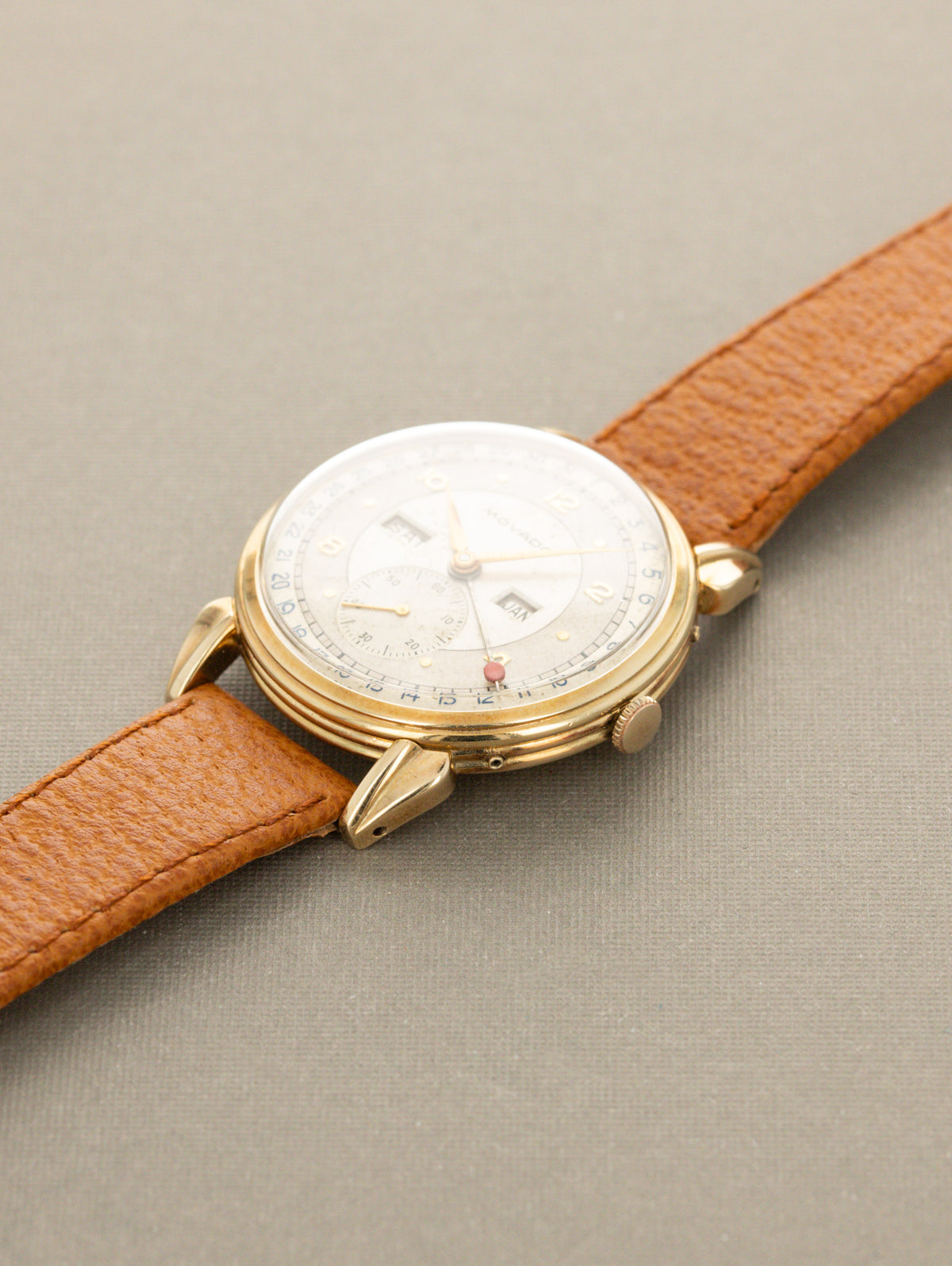 Movado Calendograf Ref. 44820 - Multi-Tone Silver Dial Unpolished