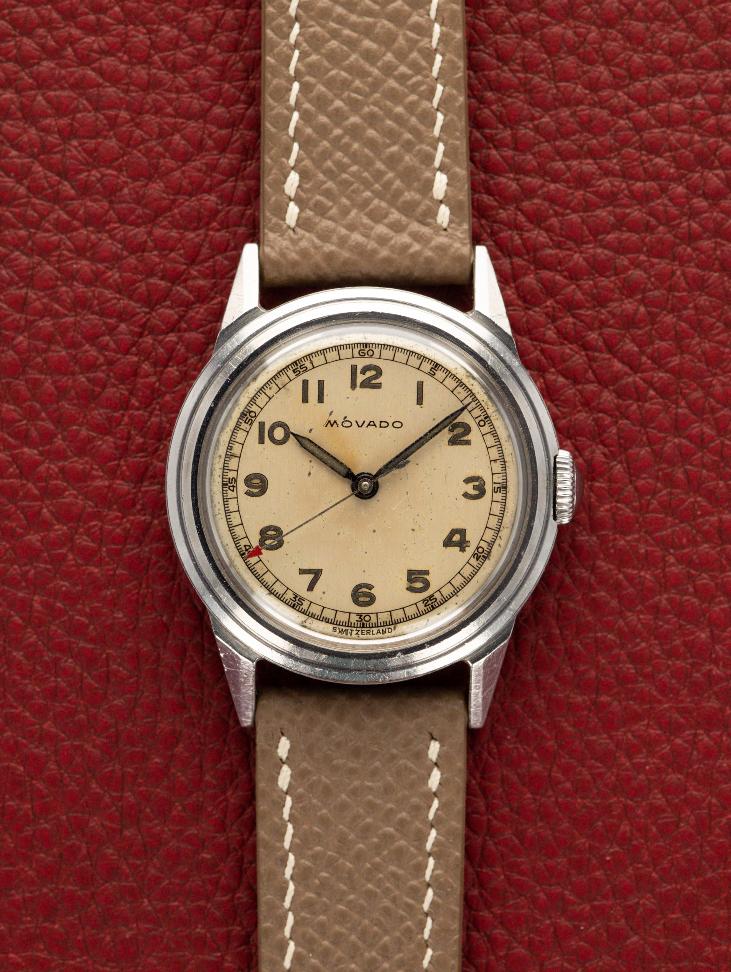 Movado 'Calatrava' Ref. 18610 - Silver 'Sector' Dial Unpolished