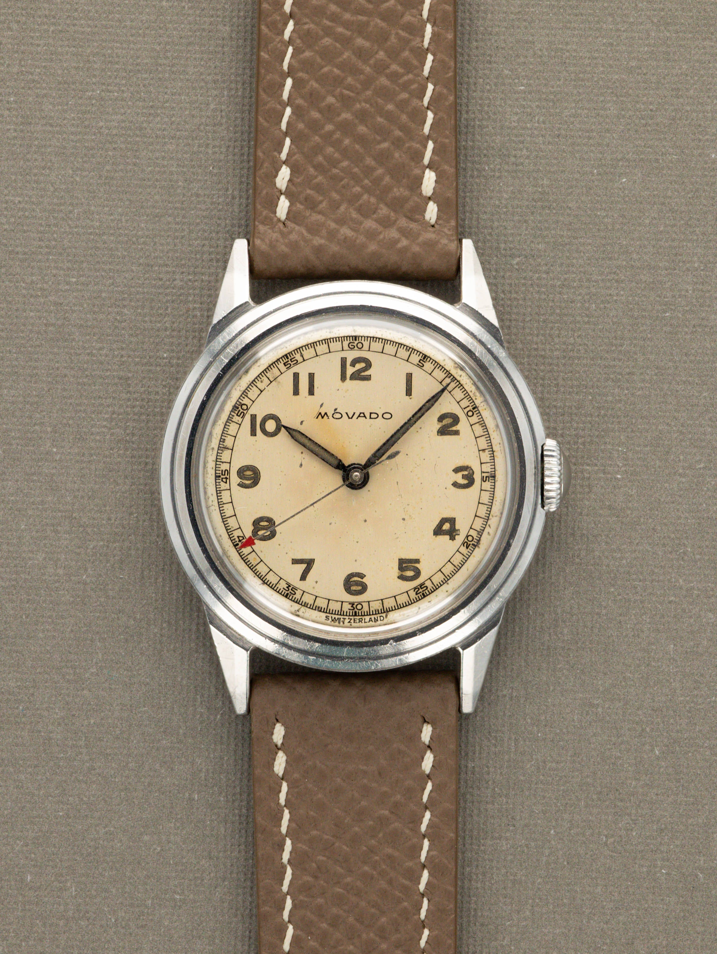 Movado 'Calatrava' Ref. 18610 - Silver 'Sector' Dial Unpolished