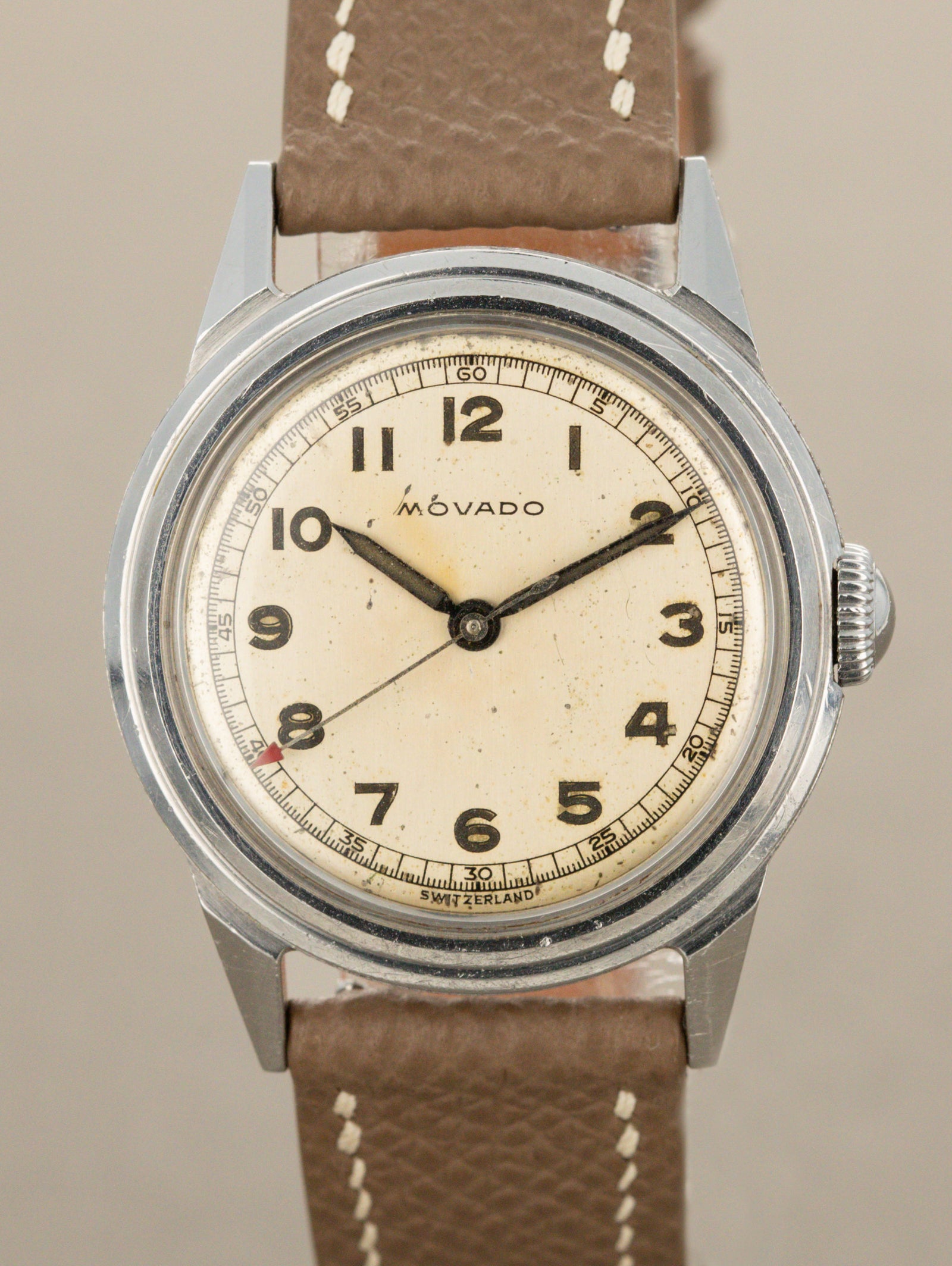 Movado 'Calatrava' Ref. 18610 - Silver 'Sector' Dial Unpolished