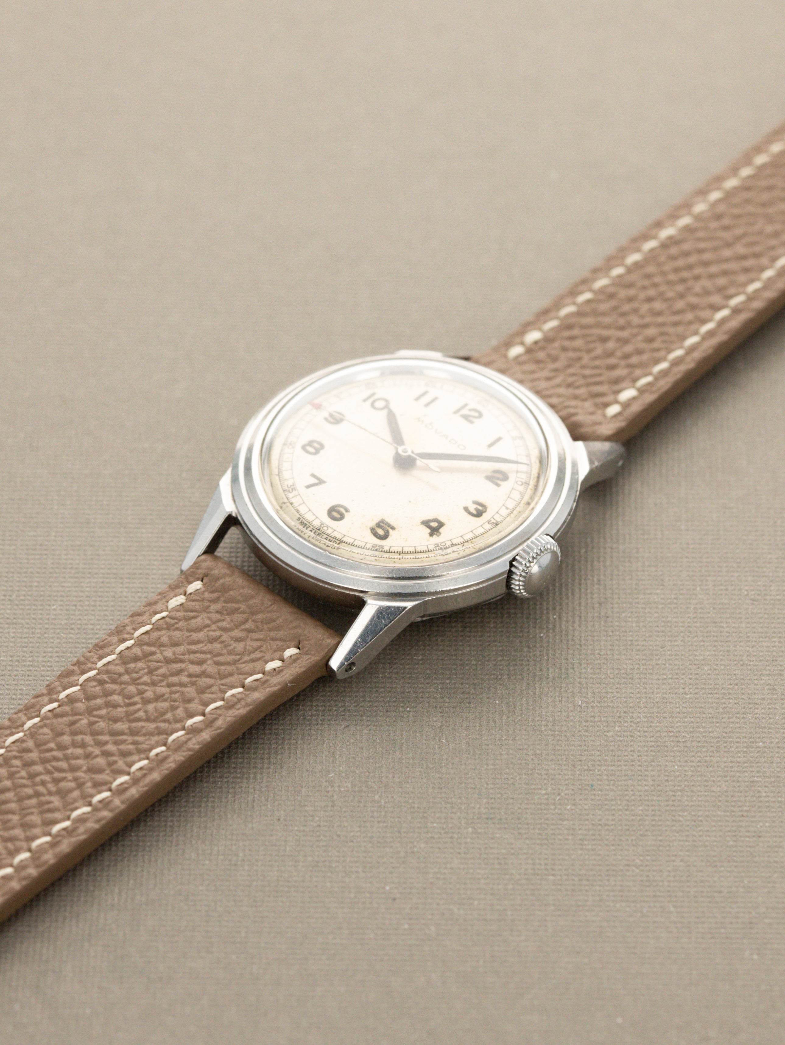 Movado 'Calatrava' Ref. 18610 - Silver 'Sector' Dial Unpolished