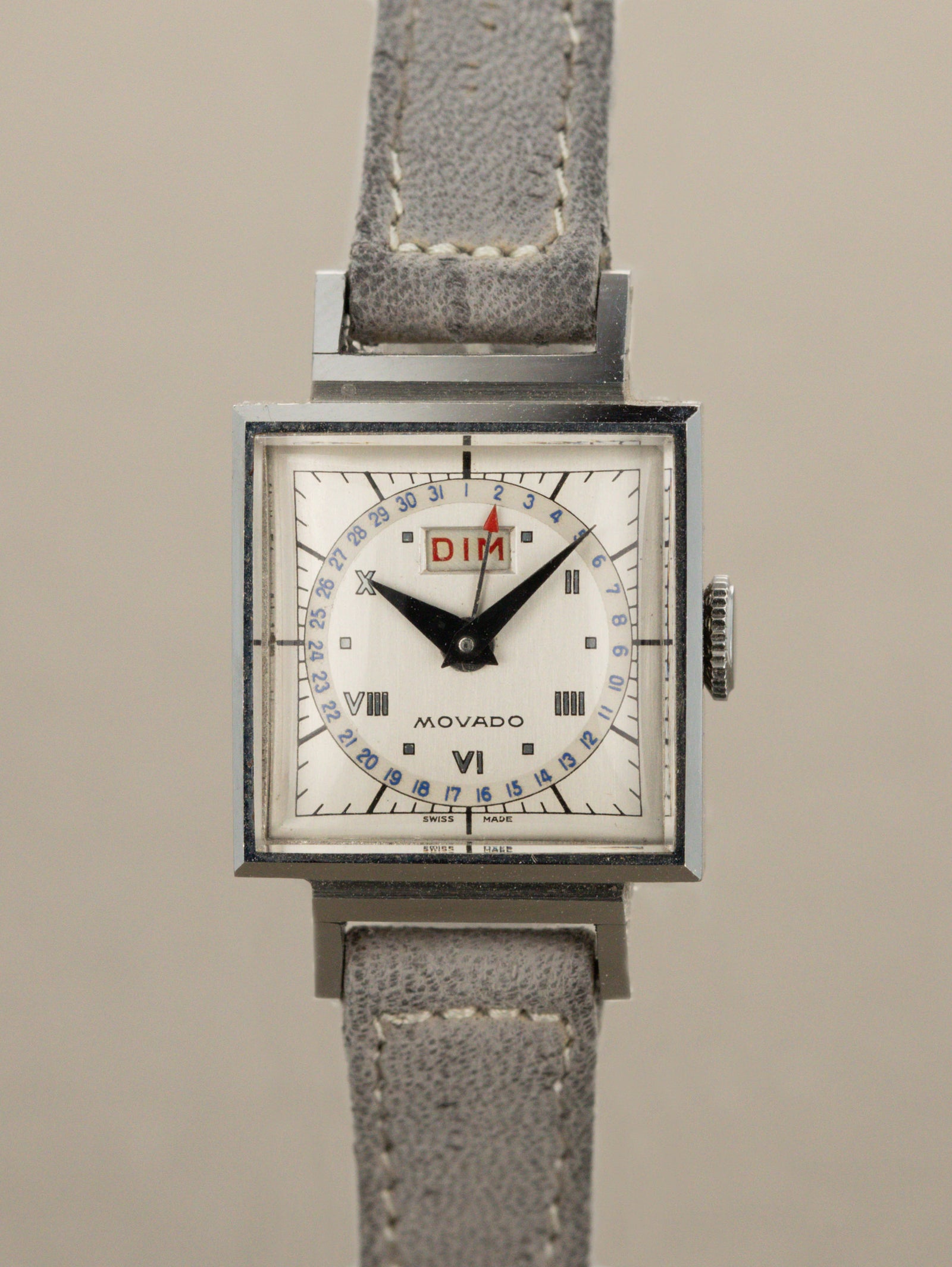 Movado Calendar 'Ladies' Ref. 13025 - 'Brushed' Silver Dial Unpolished