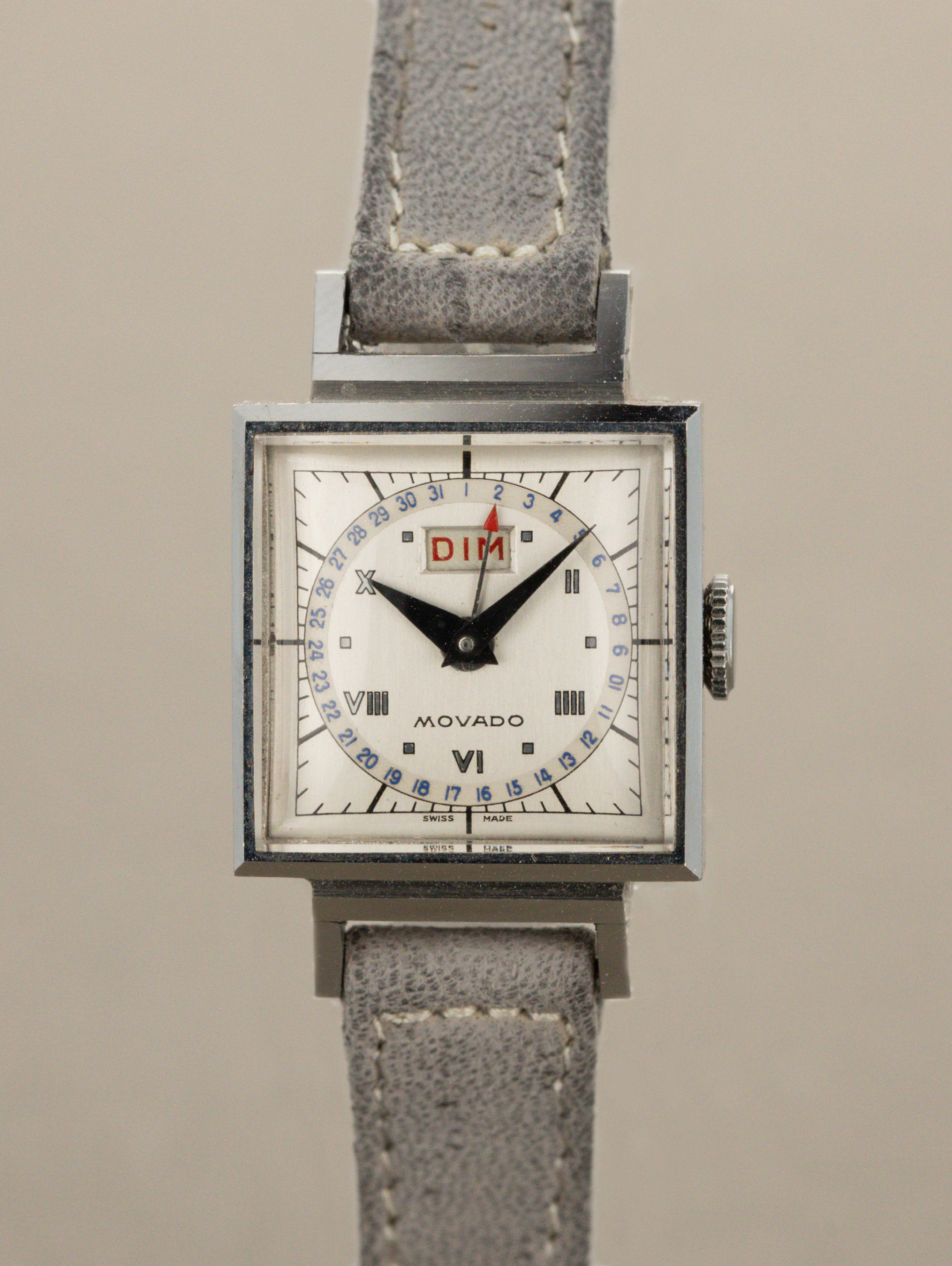 Movado Calendar 'Ladies' Ref. 13025 - 'Brushed' Silver Dial Unpolished