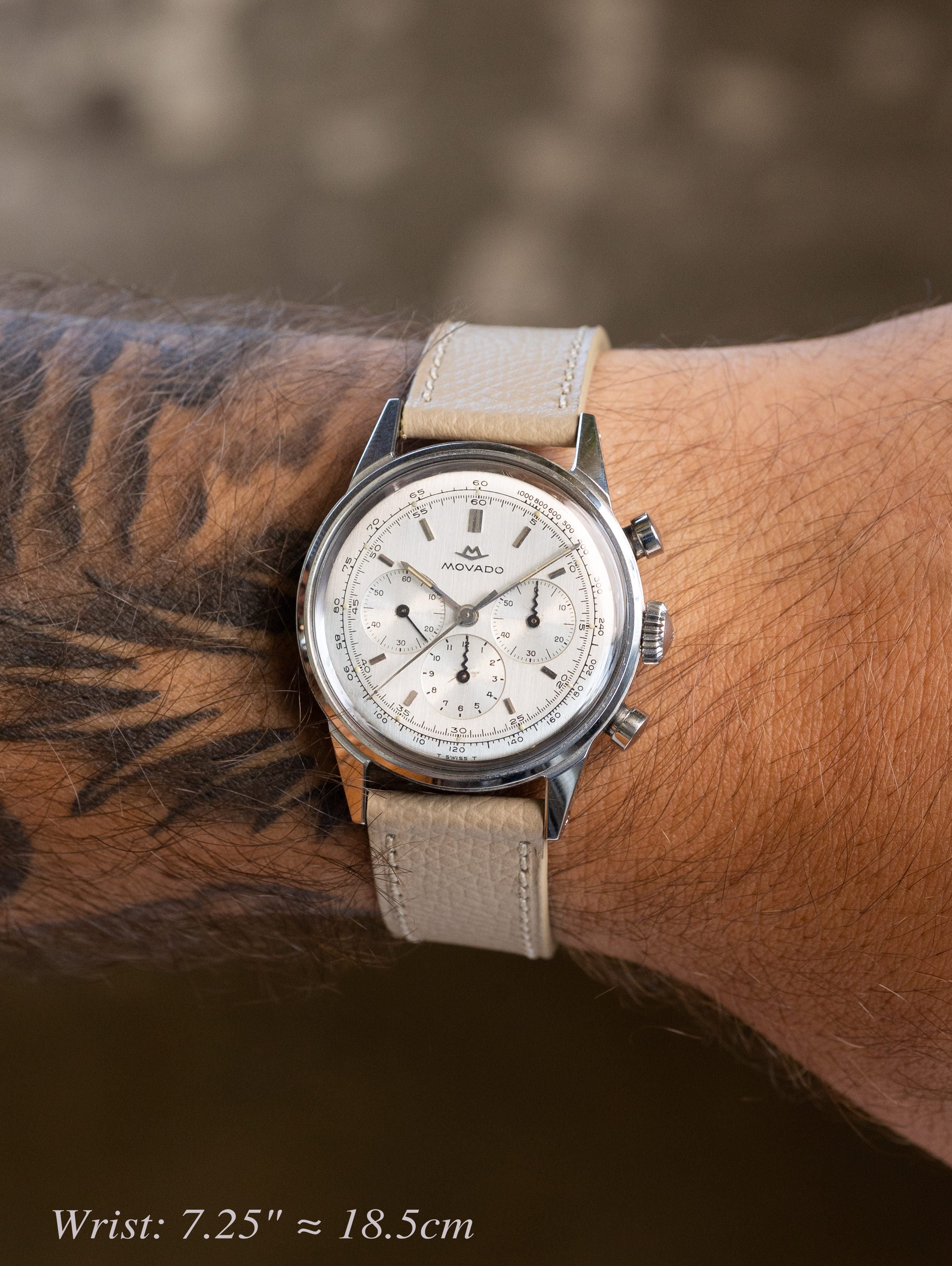 Movado M95 Chronograph - 'Brushed' Silver Dial