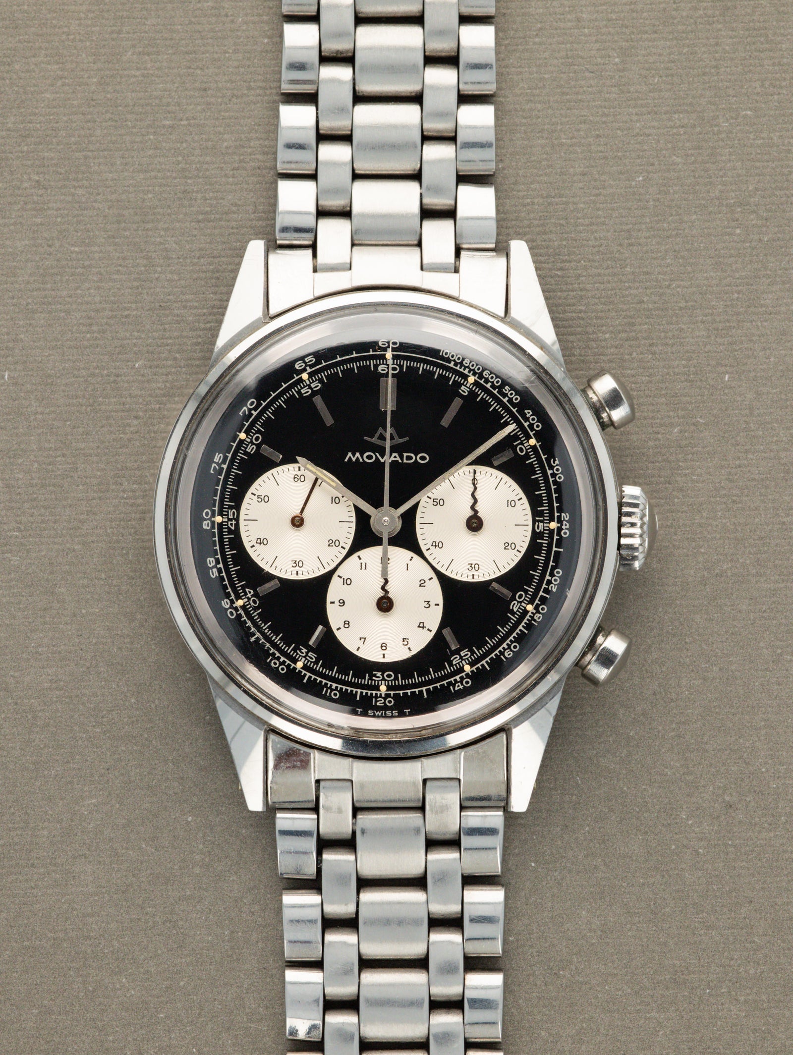 Movado M95 Chronograph - 'Reverse Panda' Exceptional Unpolished Condition