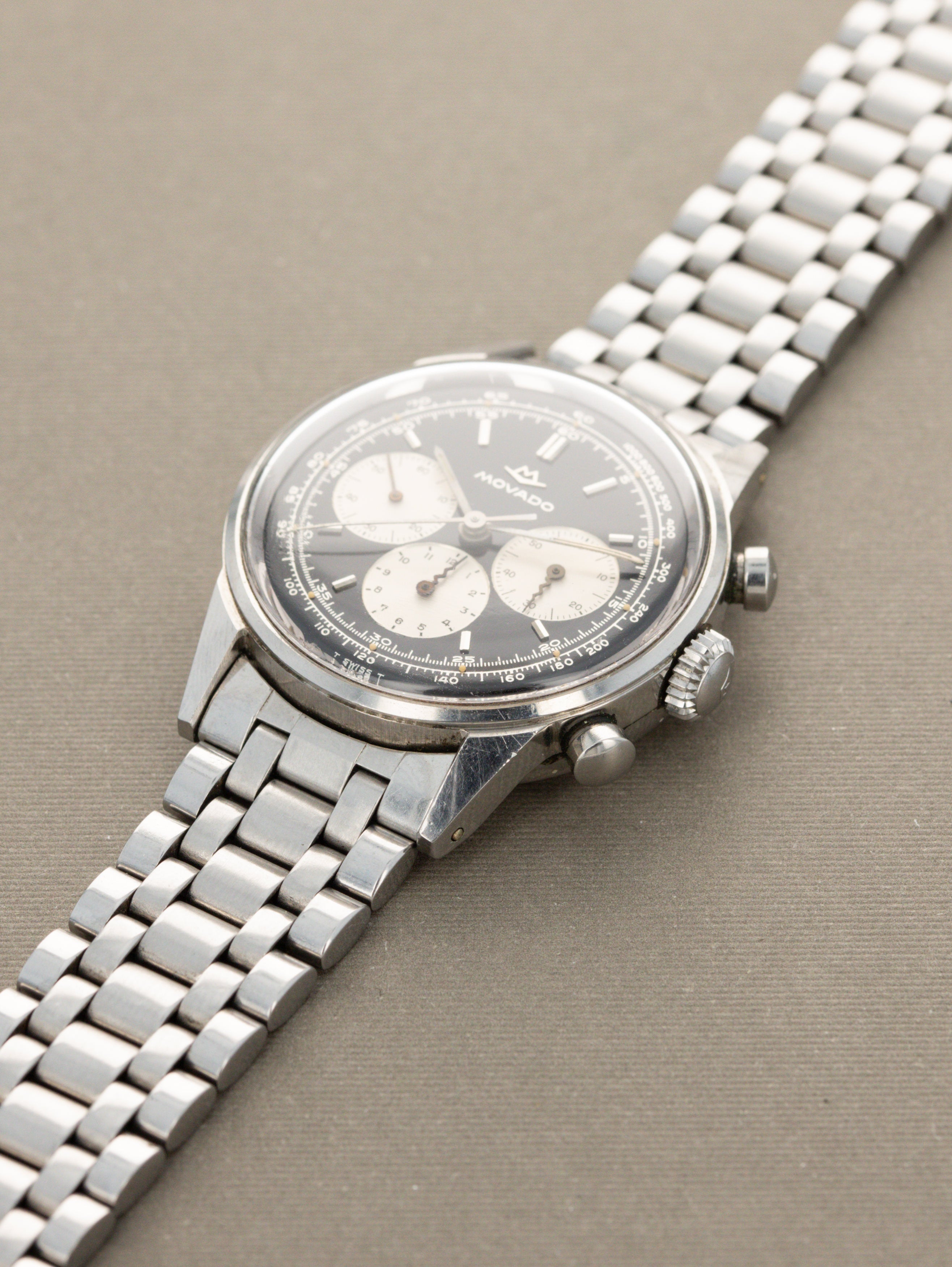 Movado M95 Chronograph - 'Reverse Panda' Exceptional Unpolished Condition