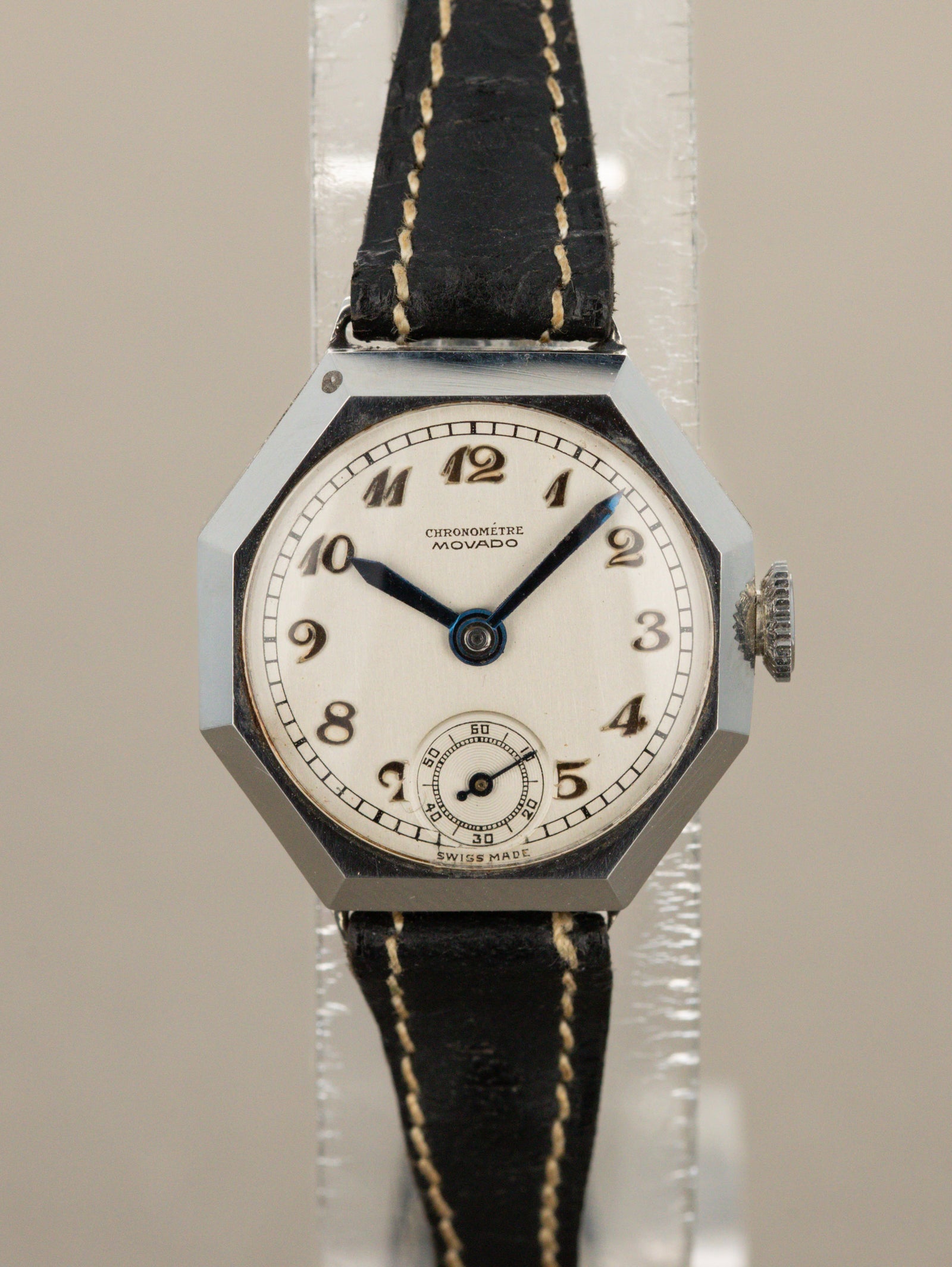Movado 'Ladies' Octagonal 'Cocktail' Chronometer - 'Brushed' Silver 'Breguet' Dial LNOS