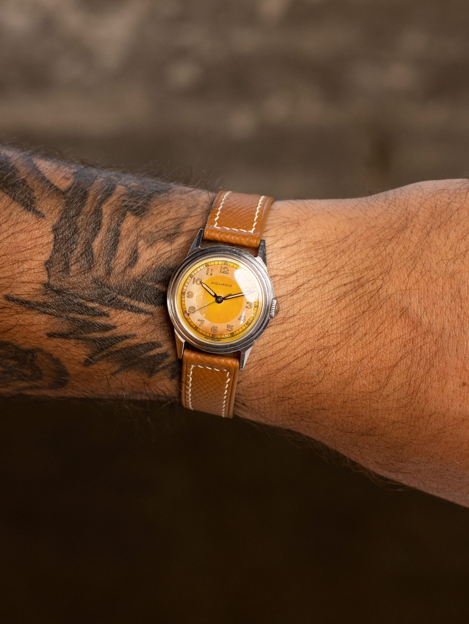Movado 'Calatrava' Ref. 18610 - Orange 'Tangerine' Tropical Dial Unpolished