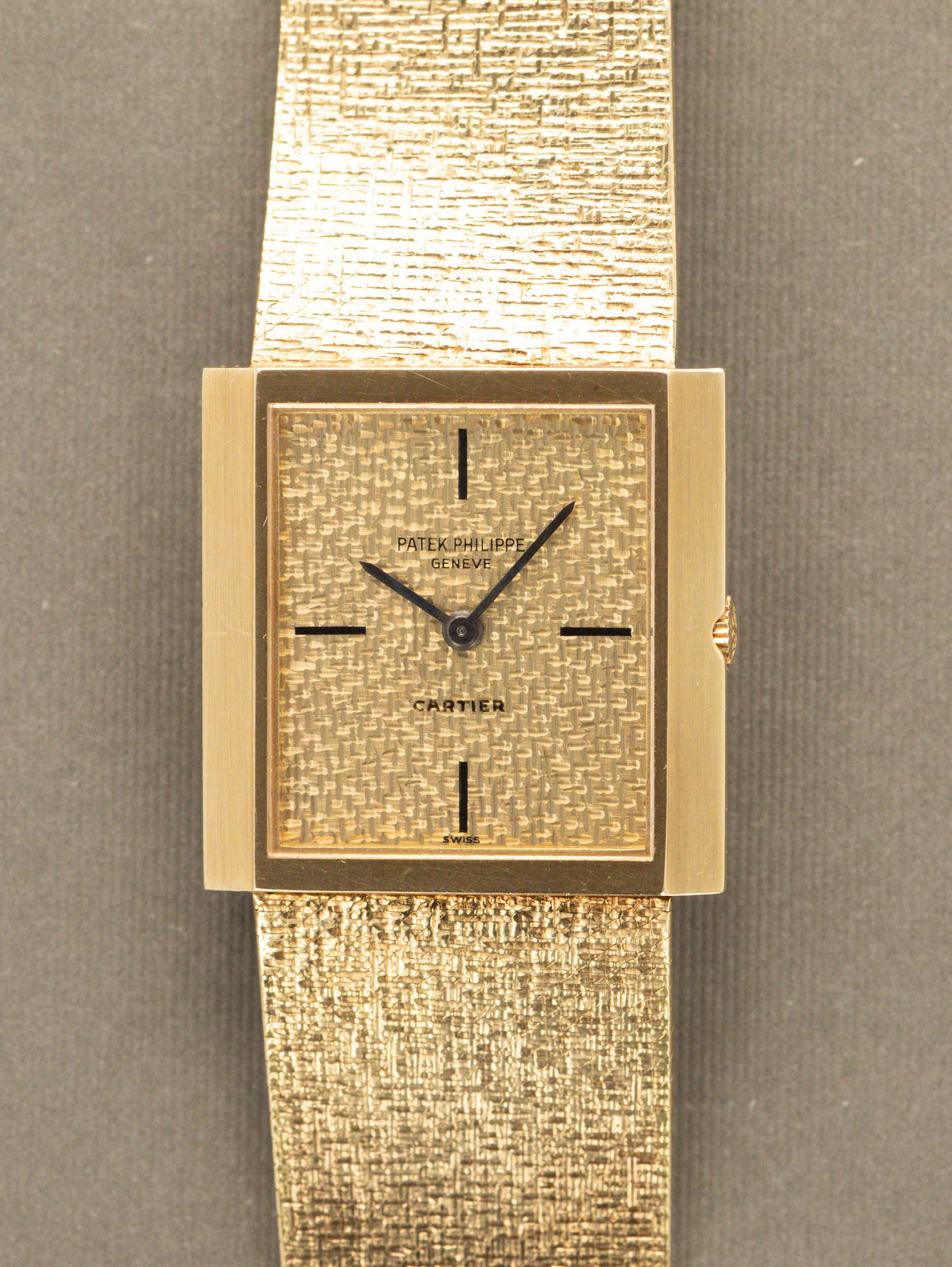 Patek Philippe Yellow Gold Rectangular Dress Watch - 'Cartier' Dial w/ Extract