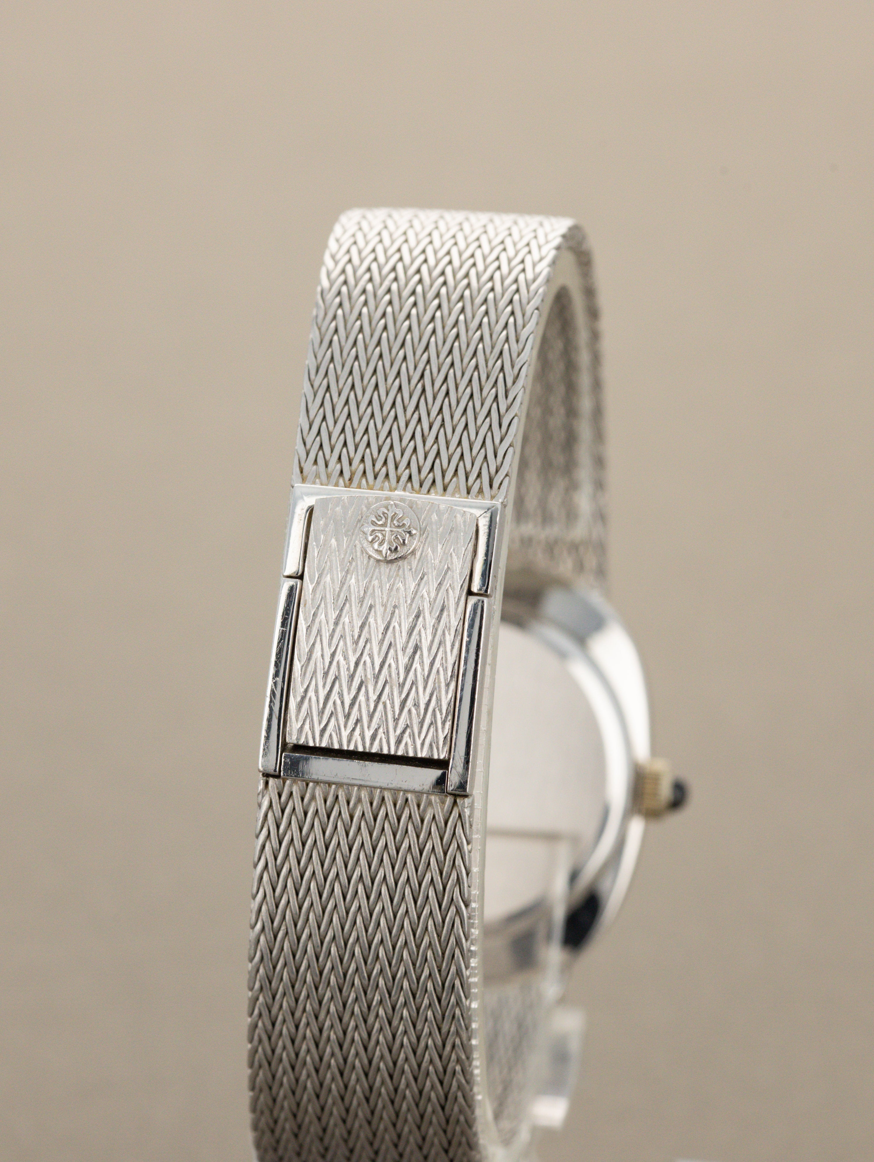 Patek Philippe White Gold Ellipse Ref. 3849/4 - Sunburst Blue 'Sigma' Dial w/ Diamonds