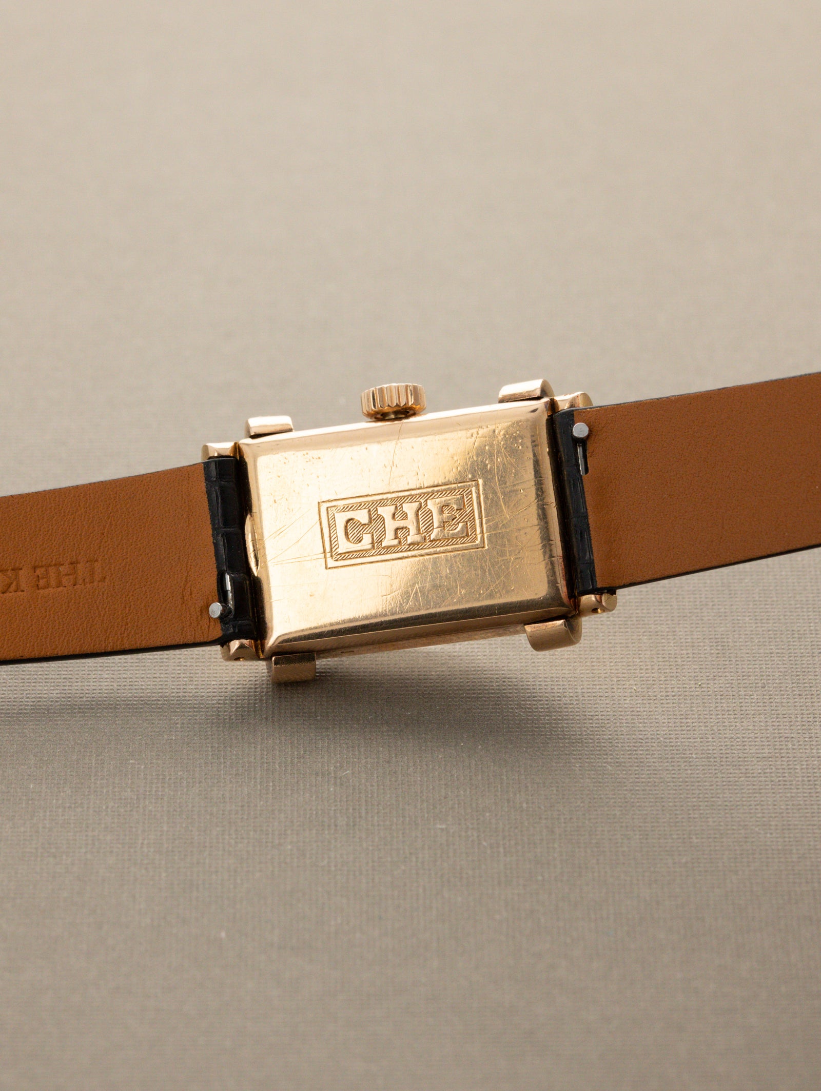 Patek Philippe Rose Gold Dress Watch Ref. 1450 'Top Hat' - 'Brushed' Silver Dial Unpolished