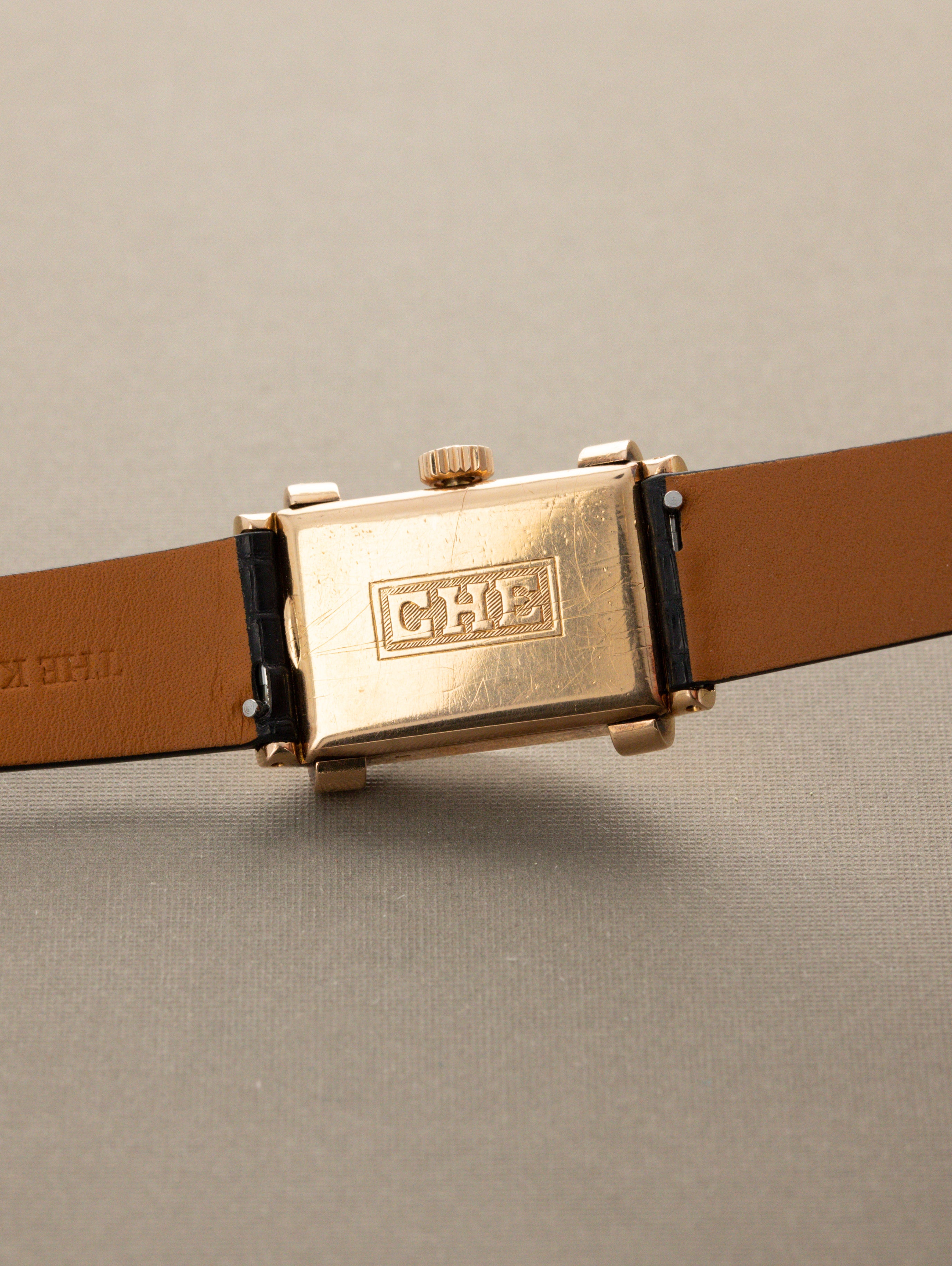 Patek Philippe Rose Gold Dress Watch Ref. 1450 'Top Hat' - 'Brushed' Silver Dial Unpolished