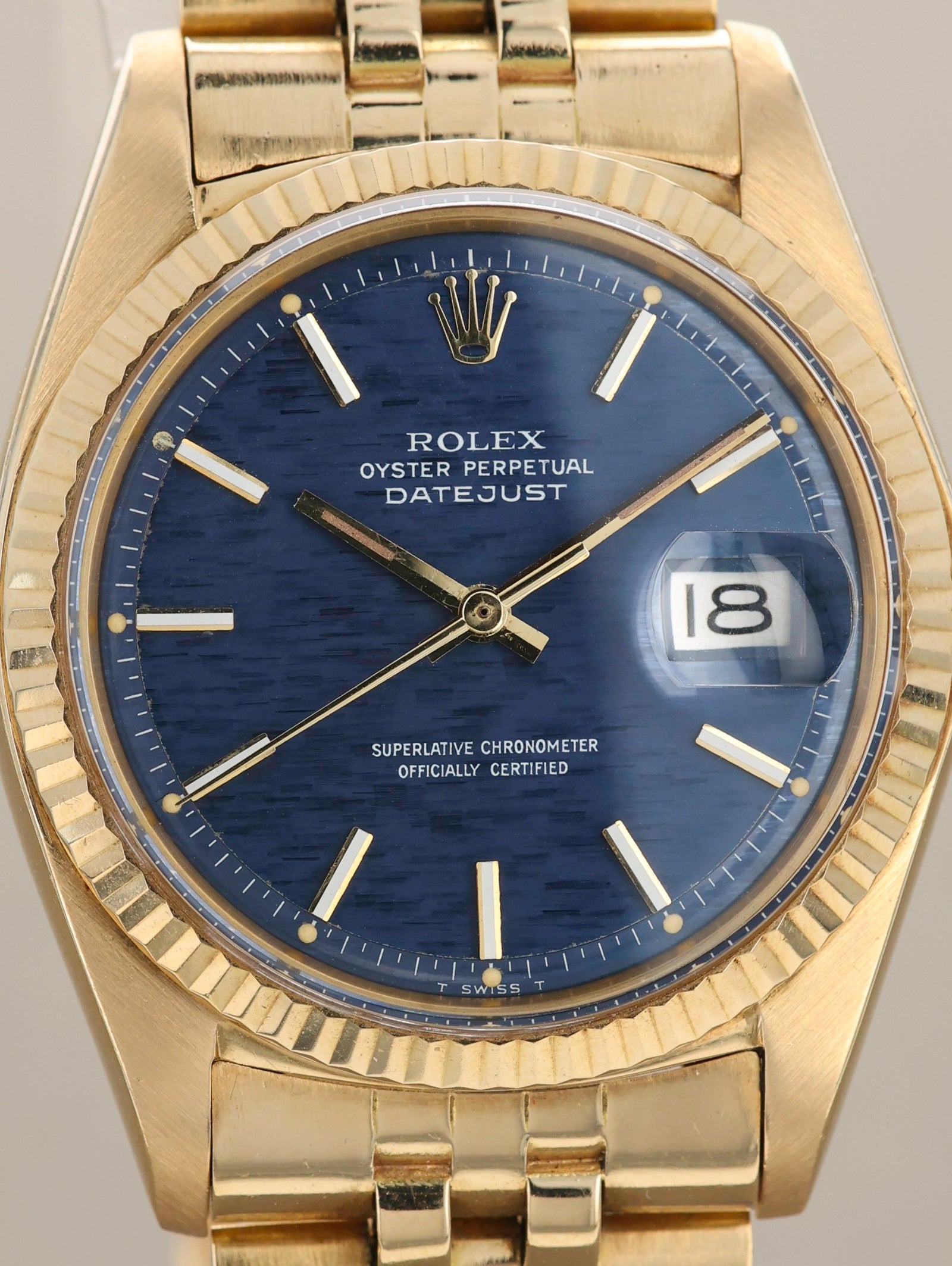 Rolex Datejust Ref. 1601 18k Blue Mosaic Unpolished