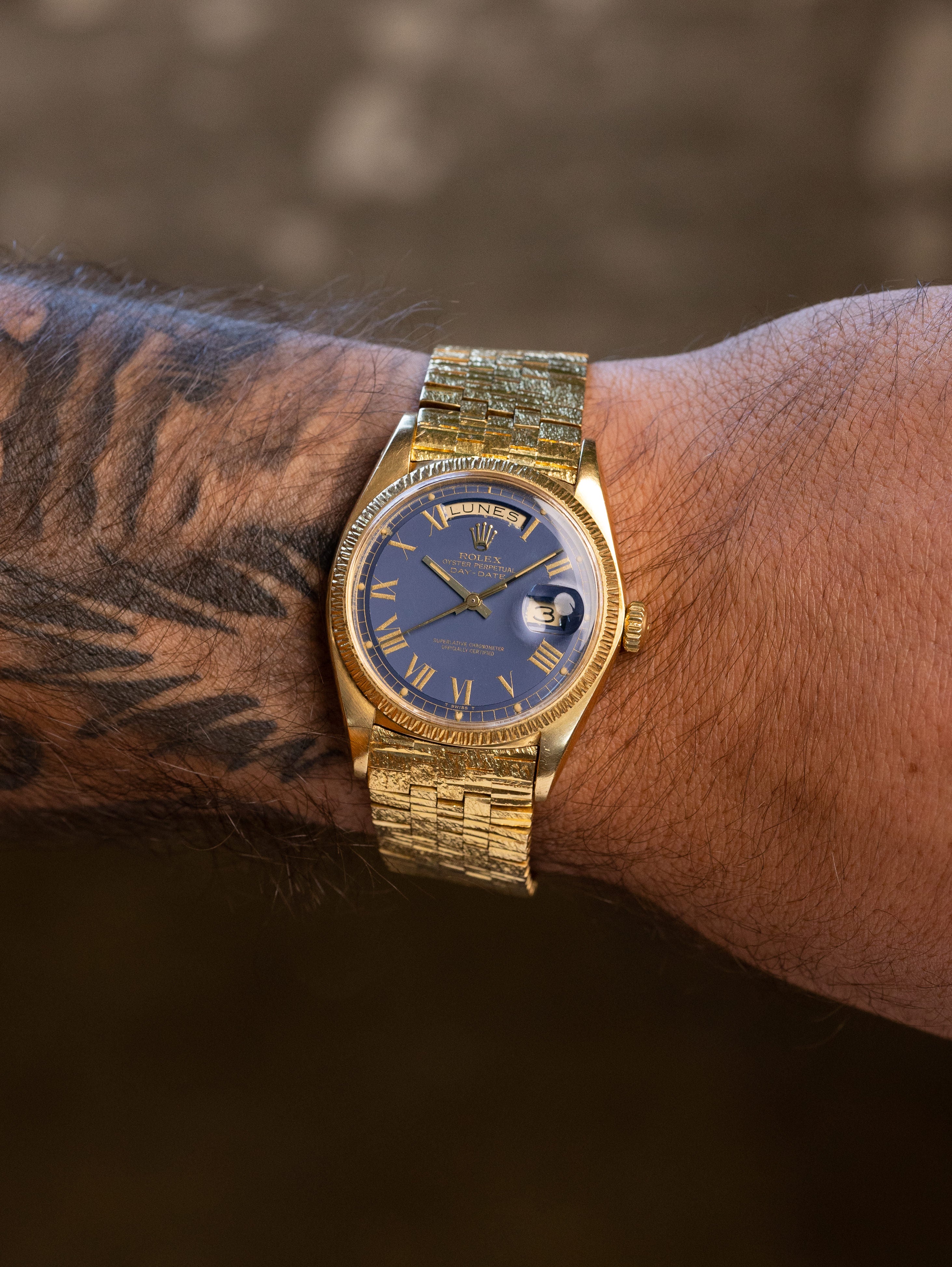 Rolex Day-Date Ref. 1807 - 'Bark' w/ Satin Blue 'Buckley' Dial