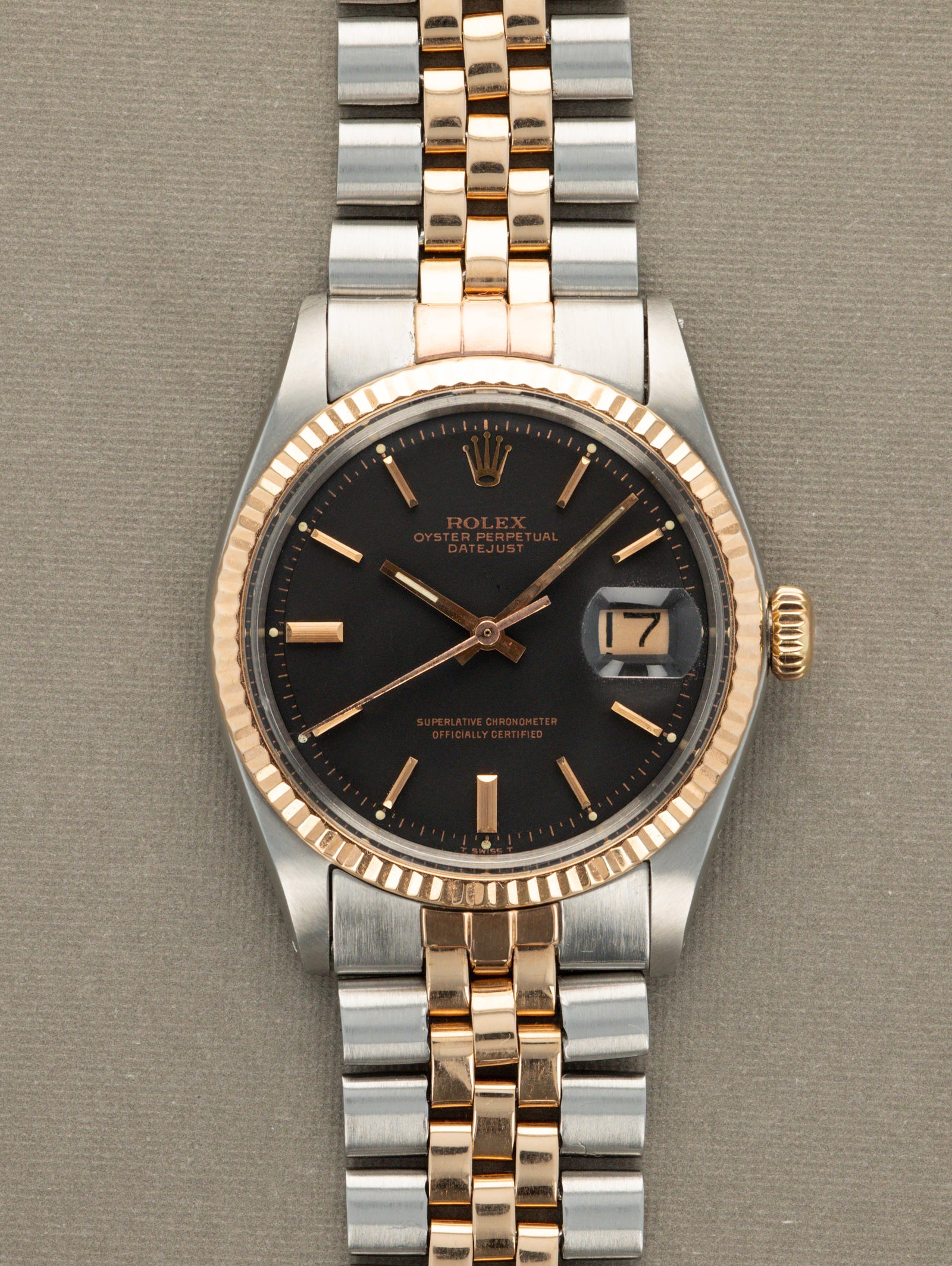 Rolex Datejust Ref. 1601 Two-Tone Rose Gold  - Matte Black Dial