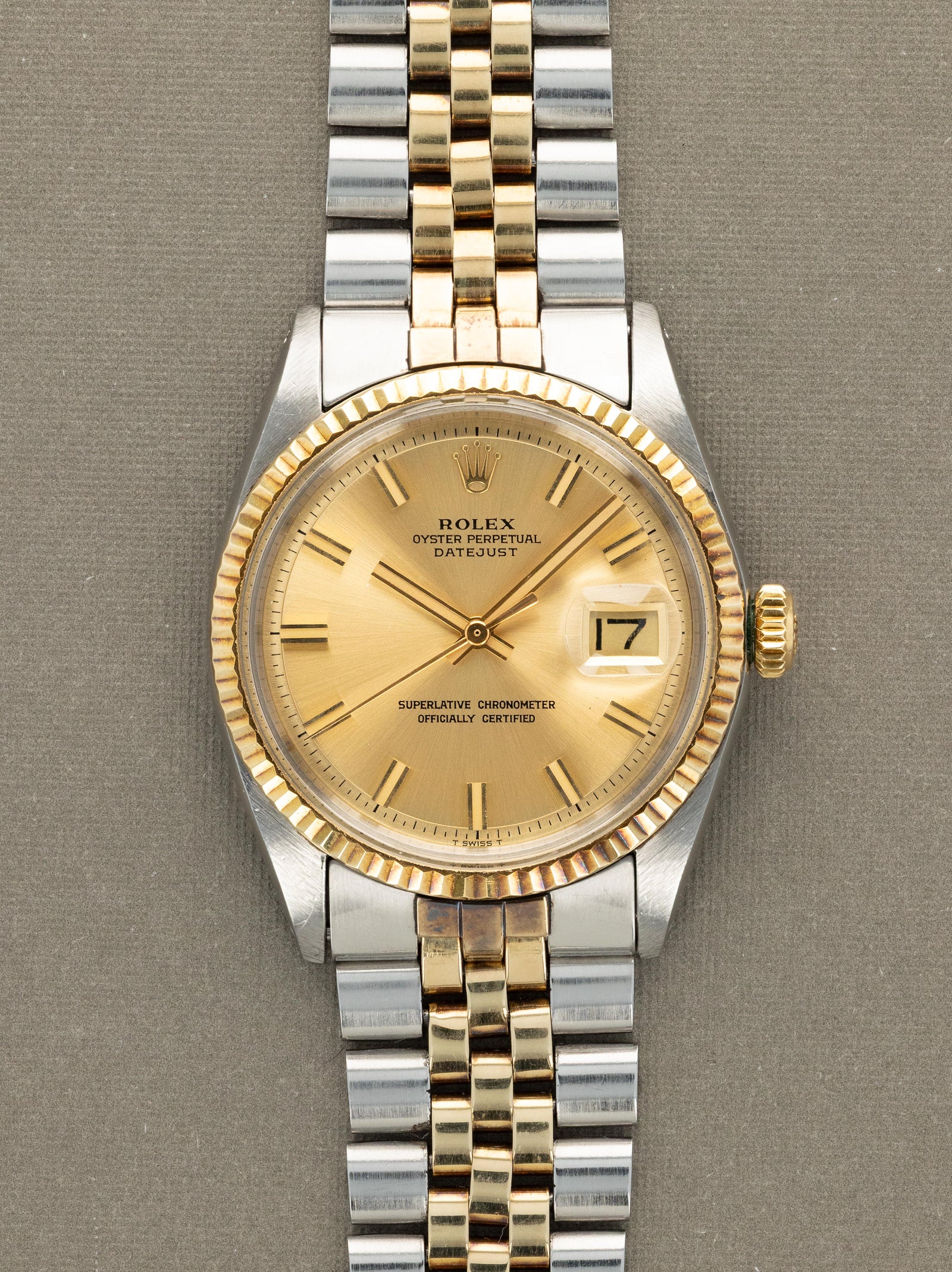 Rolex Datejust Ref. 1601/3 - Sunburst Champagne 'Wide Boy' Dial Unpolished